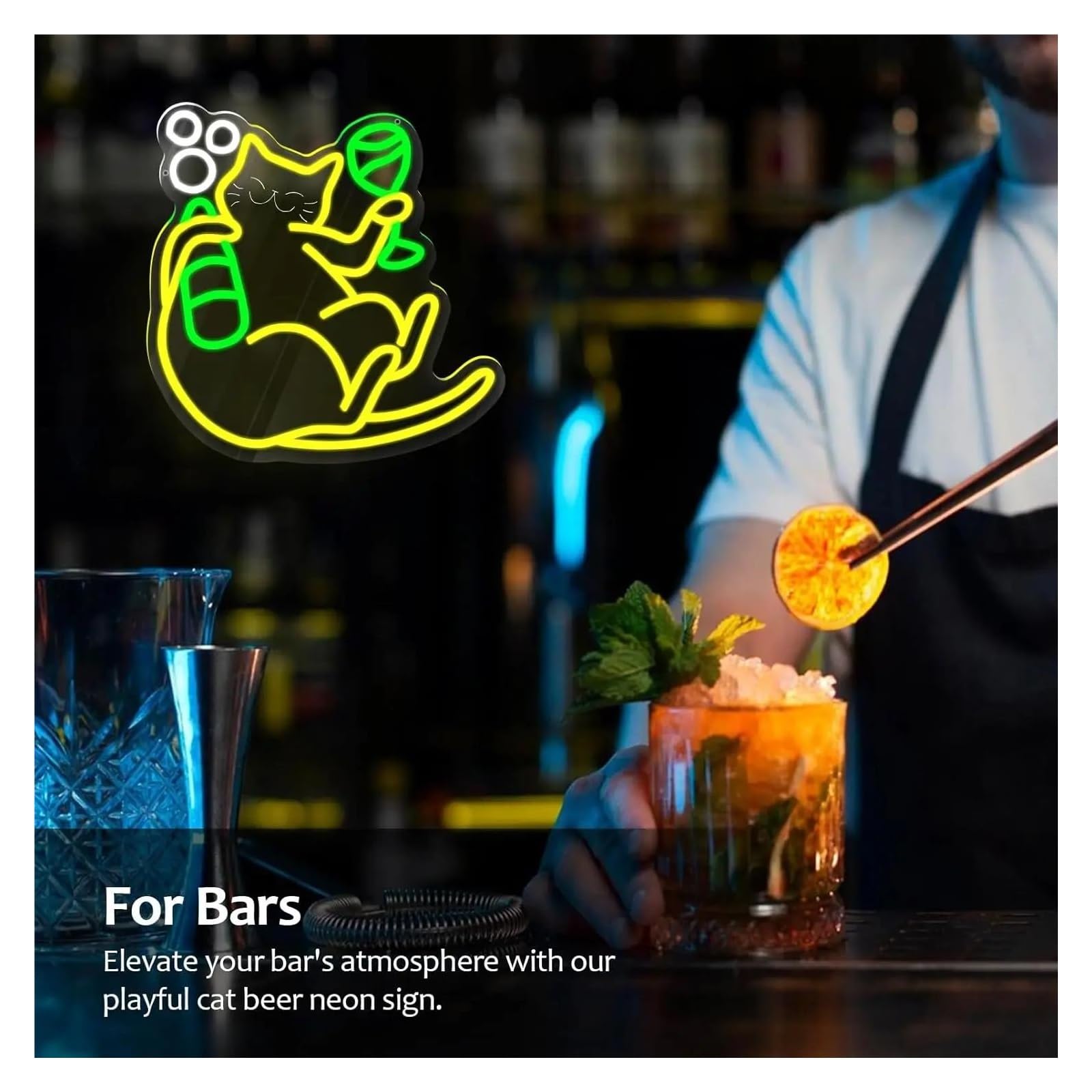 néon signe Enseigne Au Néon Avec Chat, Alimentée Par USB, Lumière, Pour Bar, Caverne, Salon, Fête, Magasin, Décoration Murale, 31.5cmх38cm