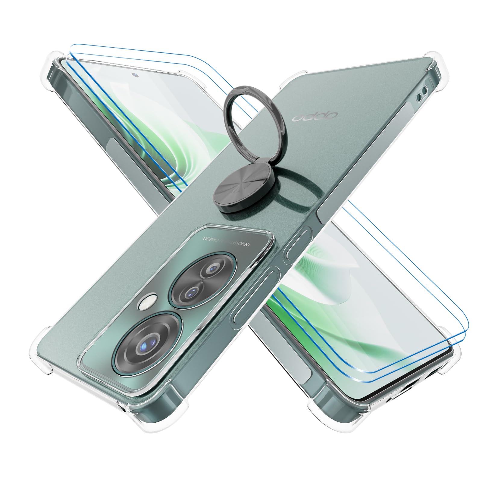 Custodia Per Oppo Reno 11F 5G, Sottile Anello Armatura Supporto Antiurto Phone