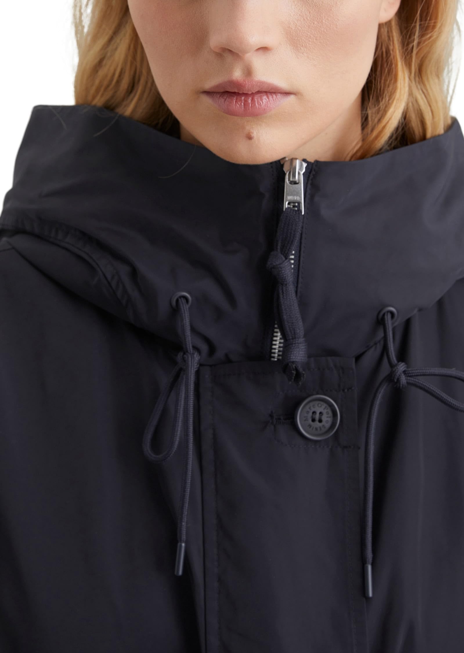 Marc OߴPolo Denim Parka con capucha Mujer impermeable, Azul (Blue Depths), S