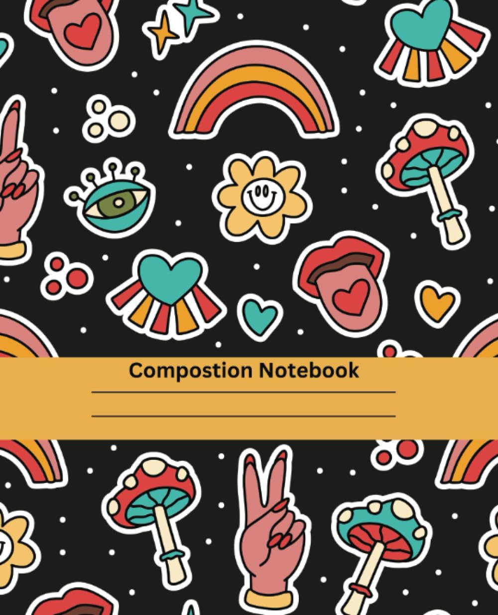 Composition Notebook: Wide Ruled 7.5 x 9.25 110 Pages: Cool and Colorful Aesthetic for Kids and Teens!