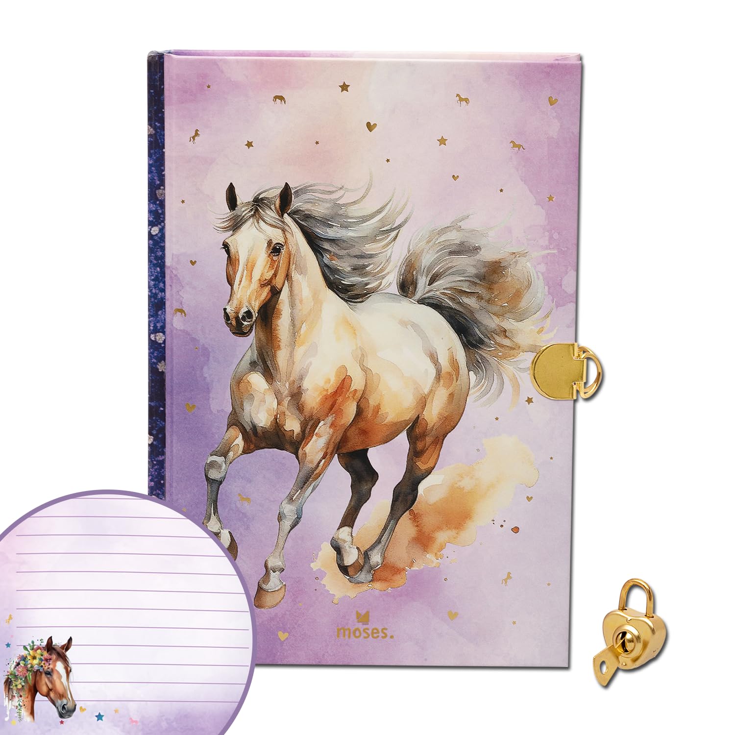 goldbuch 44 205 dagboek dromenvanger, kinderdagboek met 96 witte pagina's, notitieboek afsluitbaar, kinderdagboek met slot en 2 sleutels, omslag met