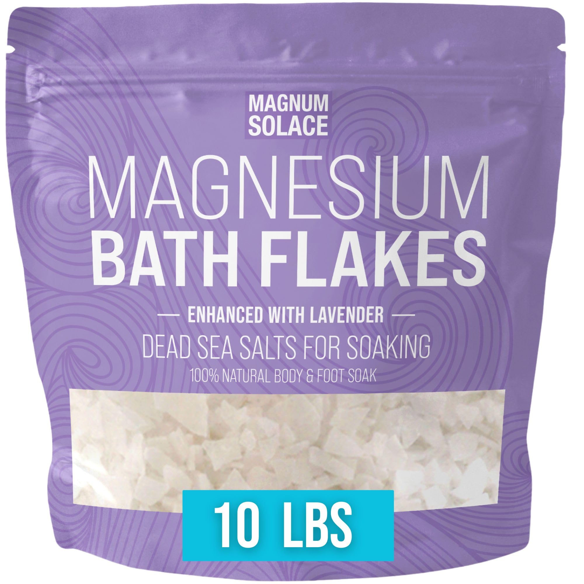 Magnesium Flakes for Bath with Lavender – Magnesium Chloride Bath Flakes - Enhanced with Lavender (10 Pound)