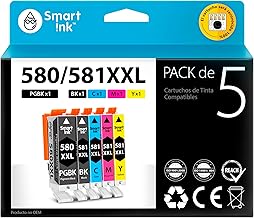 Smart Ink Compatible Ink Cartridge Replacement for Canon PGI 580 CLI 581 580XXL 581XXL Pack of 5 (PGBK & BK/C/M/Y) for PIXMA TS6151 TR7550 TS6150 TR8550 TS6250 TS705 TS6251 TS9550 TS9551 c cup