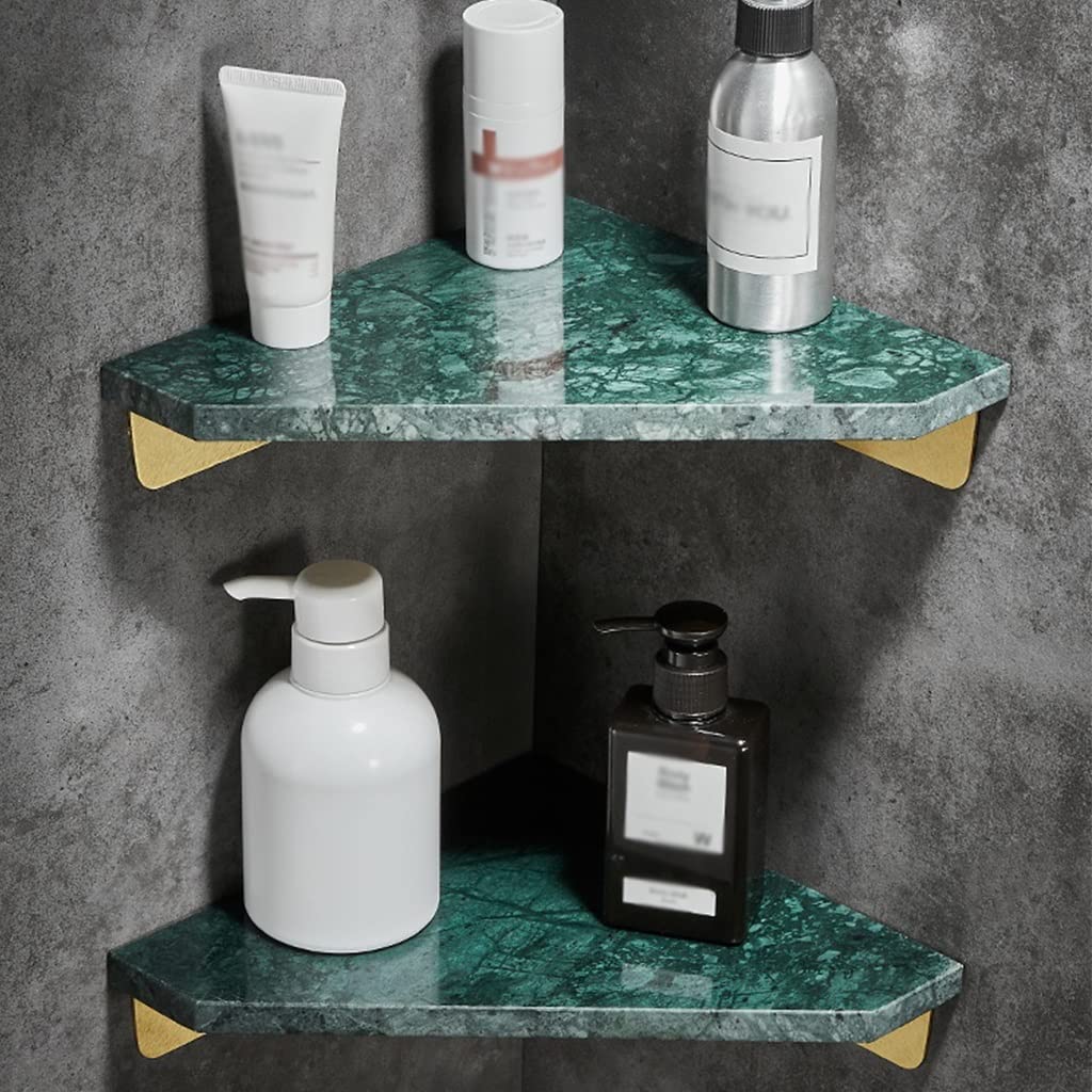 BAHELS Corner Shower Caddy Marble Bathroom Triangle Storage Rack Wall-mounted Bathroom Corner Rack Bathroom Organizer Shower Organizer Size