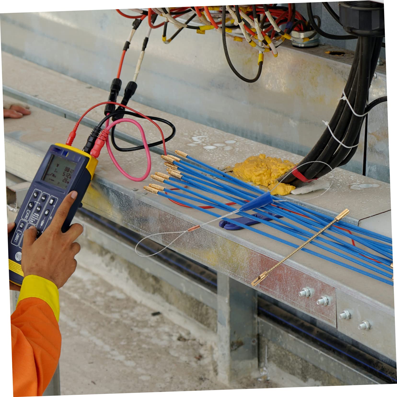 NUOBESTY 2 Sätze Kabelzieher Fiberglas Teiliges Einziehwerkzeug für Elektroinstallationen für Wanddurchführungen und Kabelverlegung Engen Räumen