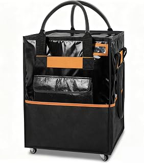 Reusable Grocery Bag on Wheels, 75L Large-Capacity Zippered Roller Tote, Carries Up to 66 LBS, Lightweight for Groceries, Laundry, Moving, Storage