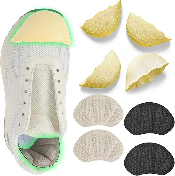 Qivievsa 8Pcs-Shoe Filler&Heel Pad Set for Too Big Shoes Too Big Inserts for Women and Men,for Heel,Sneaker, Boots,Pain Relief and Comfort (Half to one Size Bigger)