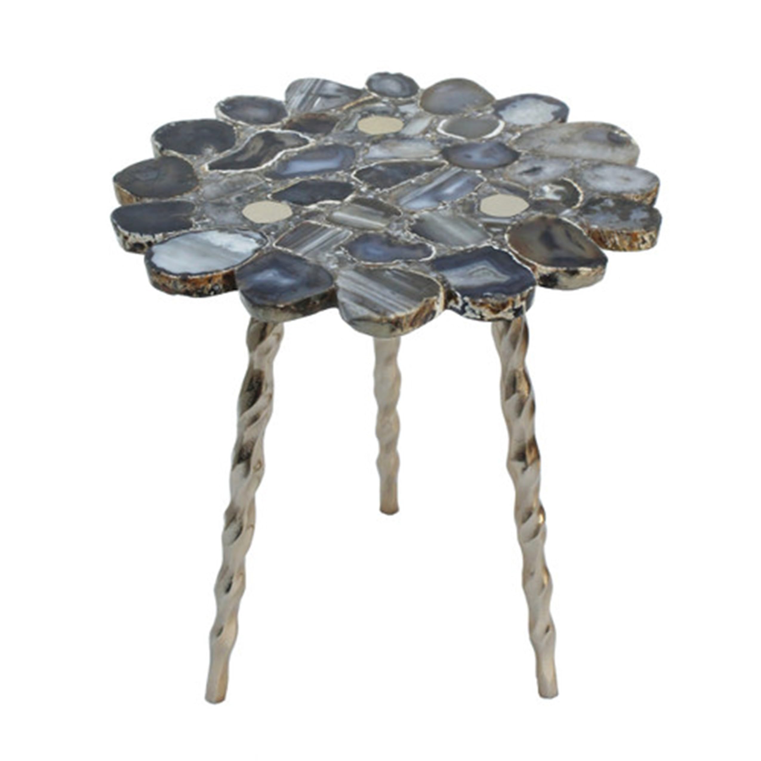 Dessus de table en agate gris foncé 30cm résine pour plateau salon usé