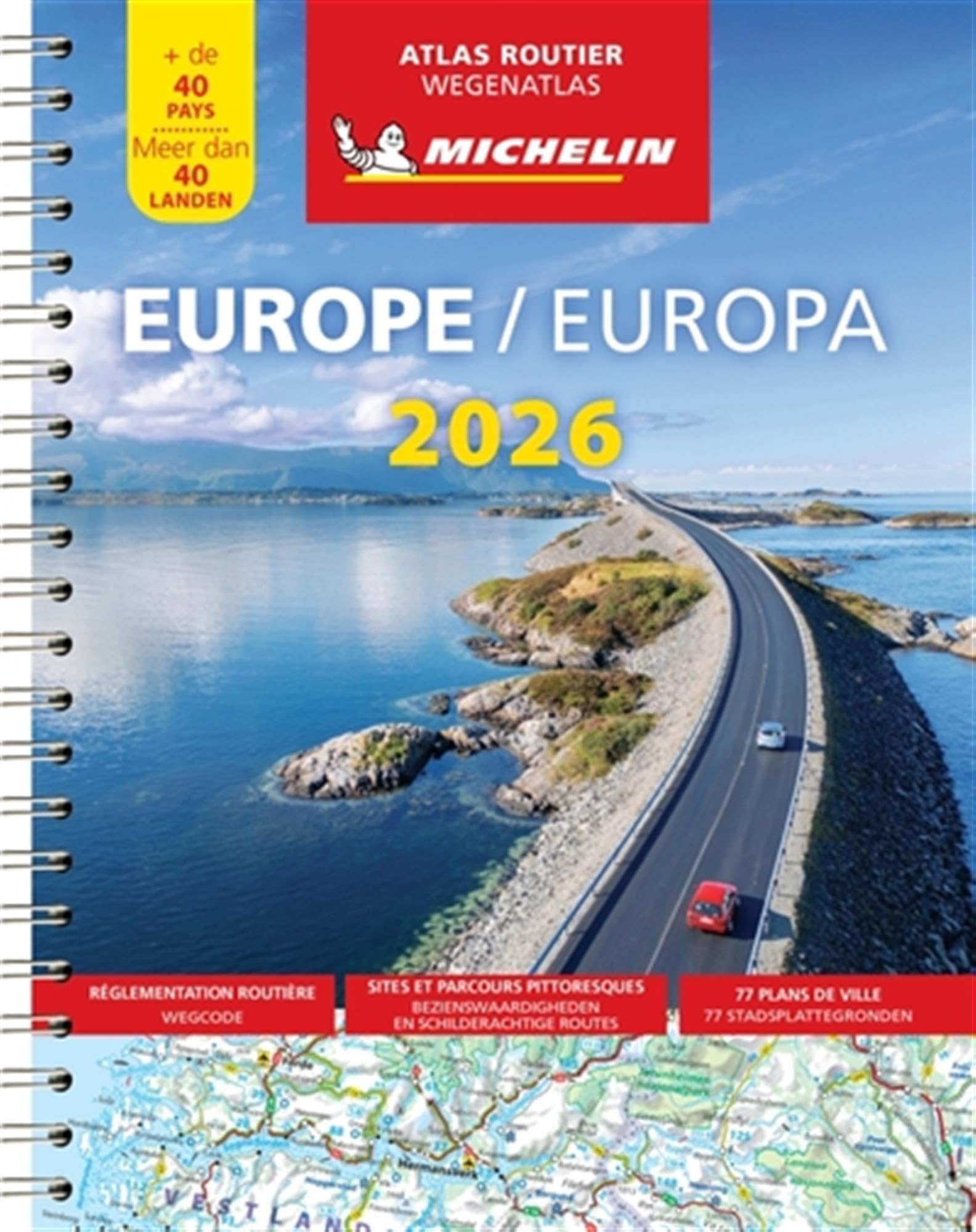 Atlas Europe 2026 (A4-Spirale): wegenatlas 1:3 000 000
