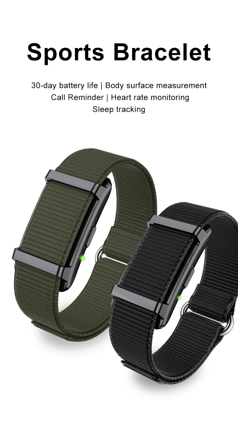 Premium Metal Fitness Band – 50 Days Battery Life, Advanced Health Monitoring (Heart Rate, SpO2, HRV &amp; Body Temp), Sleep Tracking, AI Health Insights &amp; Smart Notifications (Green) - 4