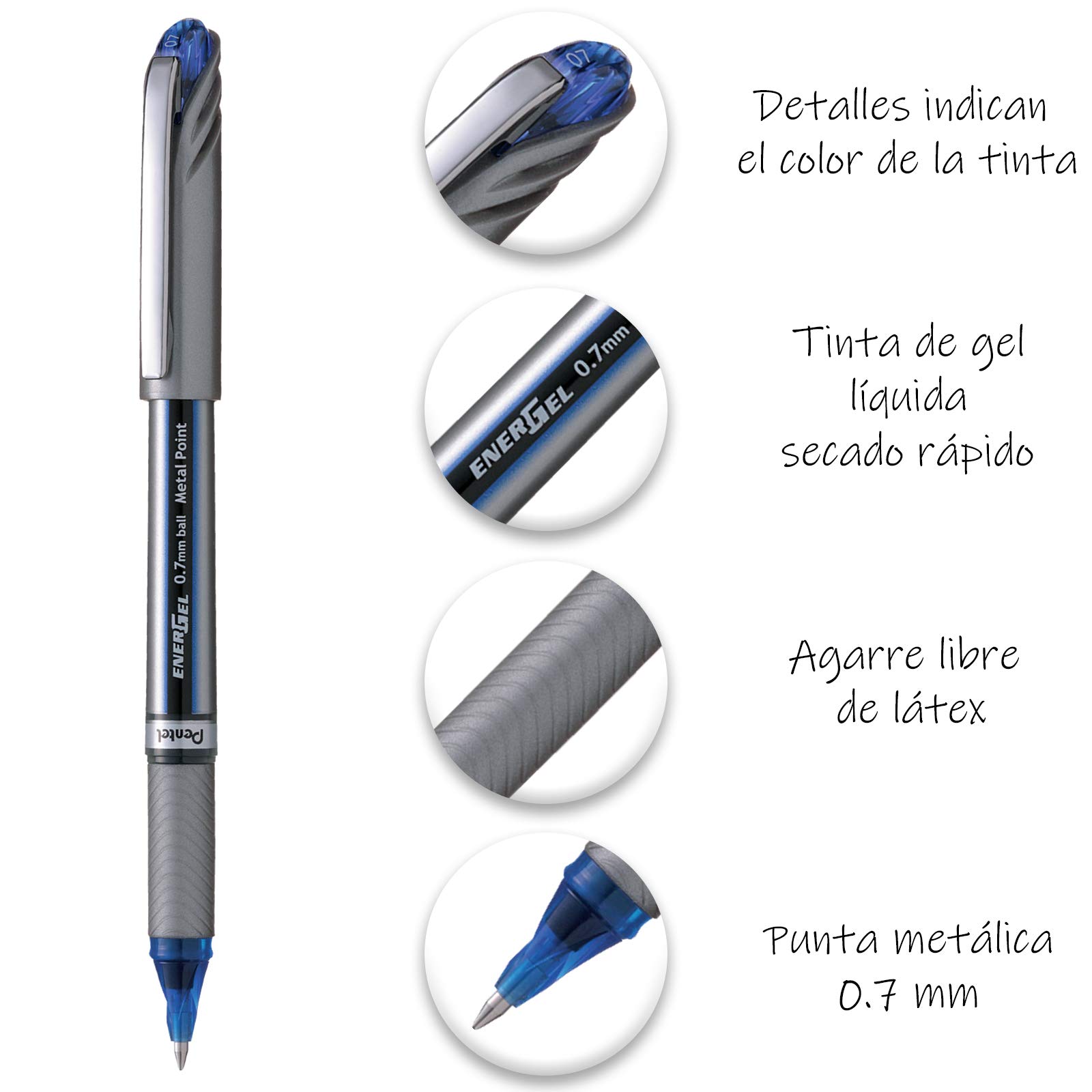 Pentel Energel Plus Roller Ball Pen Medium - Blue Pack of 12 — view 2