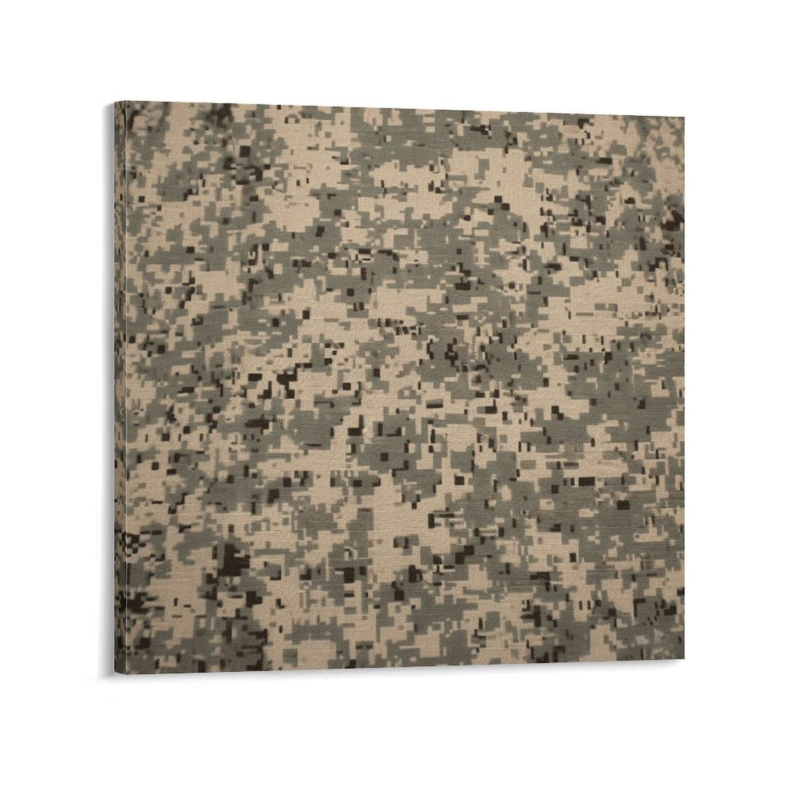 KLOPH Army Digital Camouflage Canvas Wall Art for Living Room 08x8inch Modern Artwork Painting for Bathroom Hanging Canvas Prints Aesthetic Wallart for Bedroom Kitchen Office Wall Decor