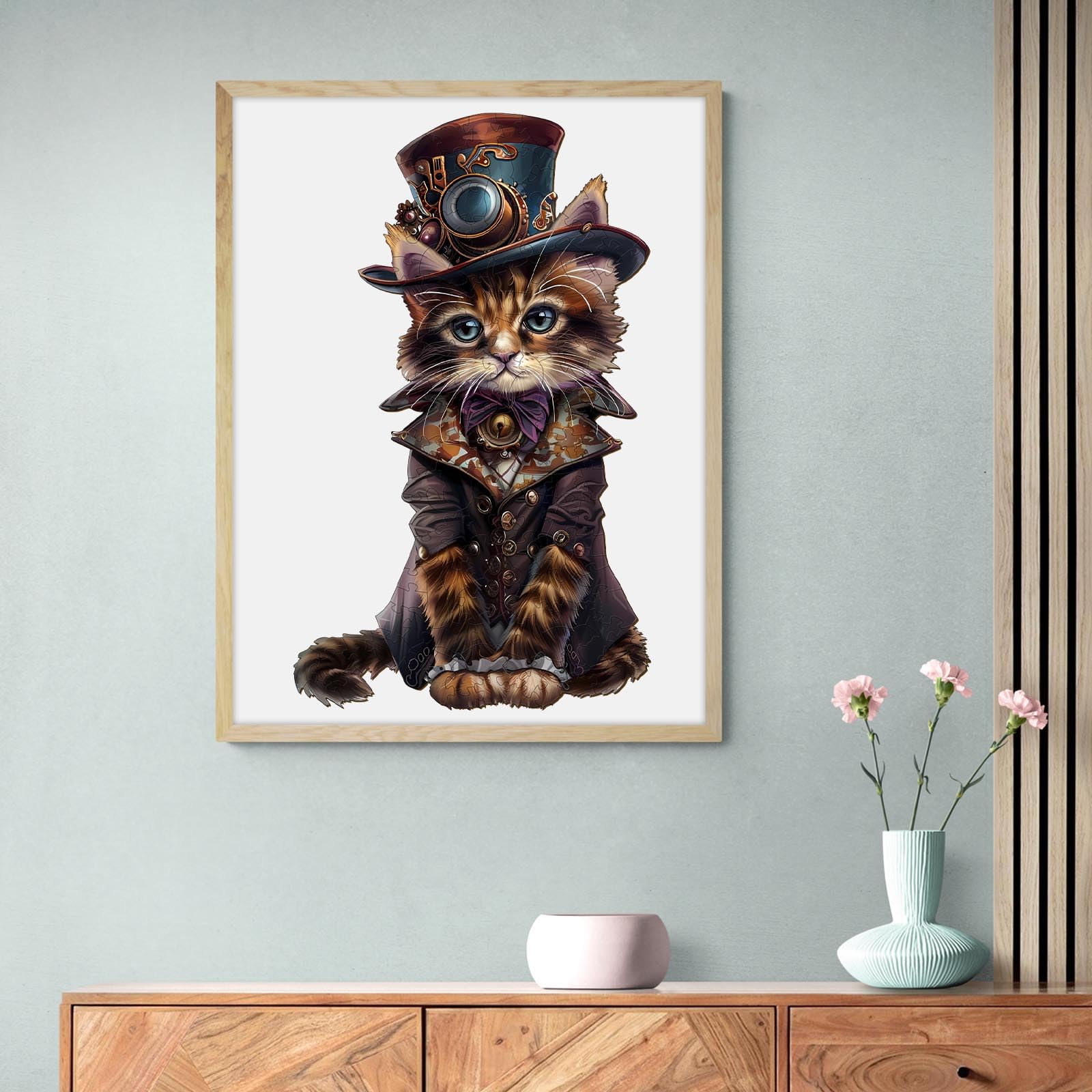 Puzzle En Bois KAAYEE – Chat Dans Un Livre – Formes Animaux – Coffret Boîte Bois – Adultes Et Élèves – 3 à 4 Heures