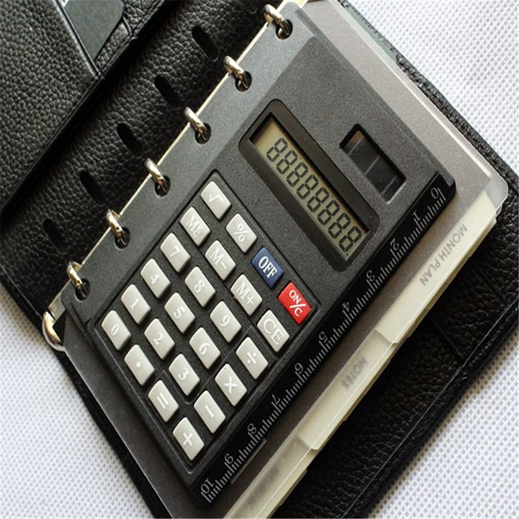 8 Digits Solar Calculator Creative Loose Leaf Binder Spiral Calculator with Ruler School Office Supplies