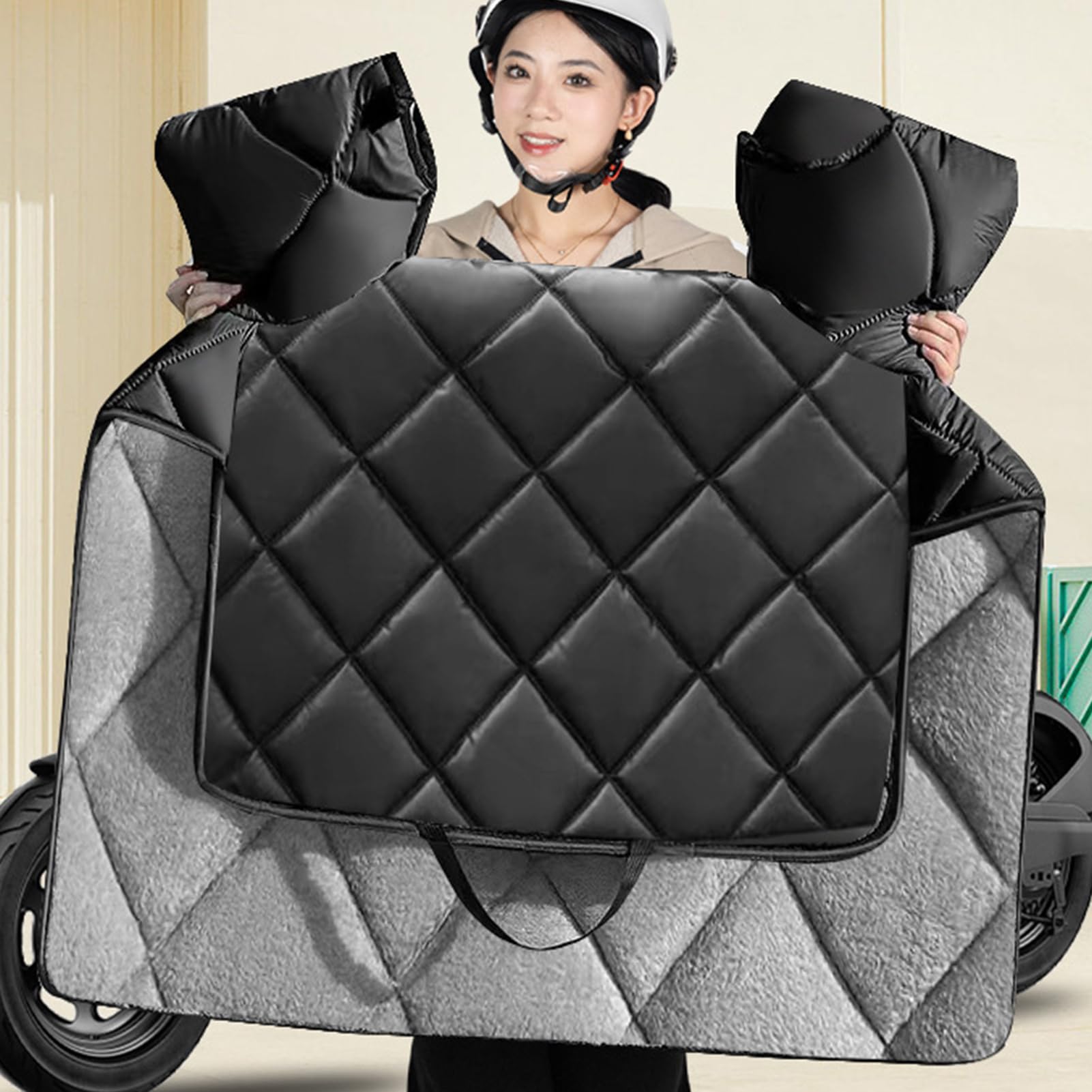Coprigambe antivento per moto, in pelle PU, protezione confortevole, per bici elettrica, invernale, calda, per moto, scooter elettrico, freddo, pioggia, neve