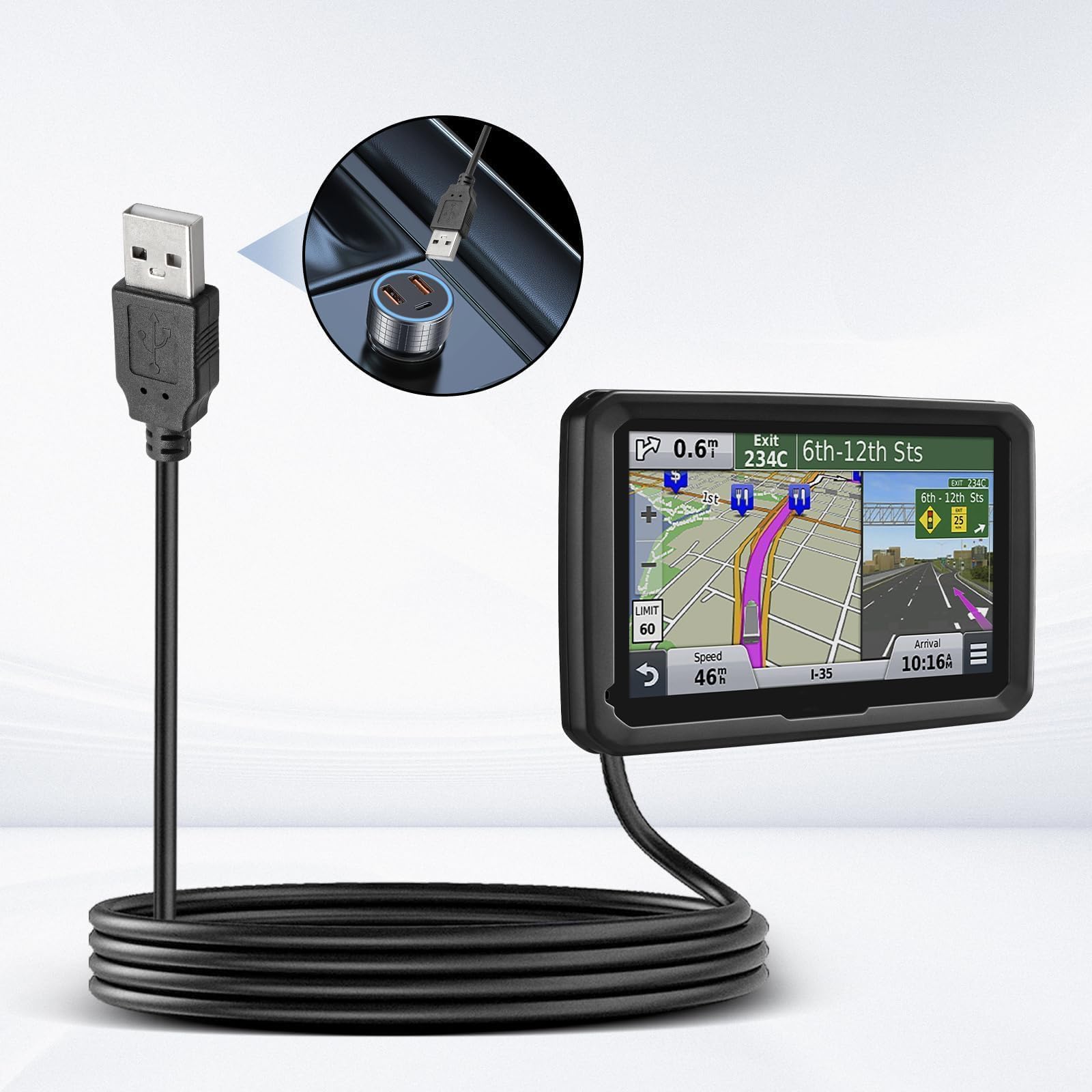 Amazon.com: Anina 2Pcs Charging Cable for Garmin GPS - 6.56 Ft