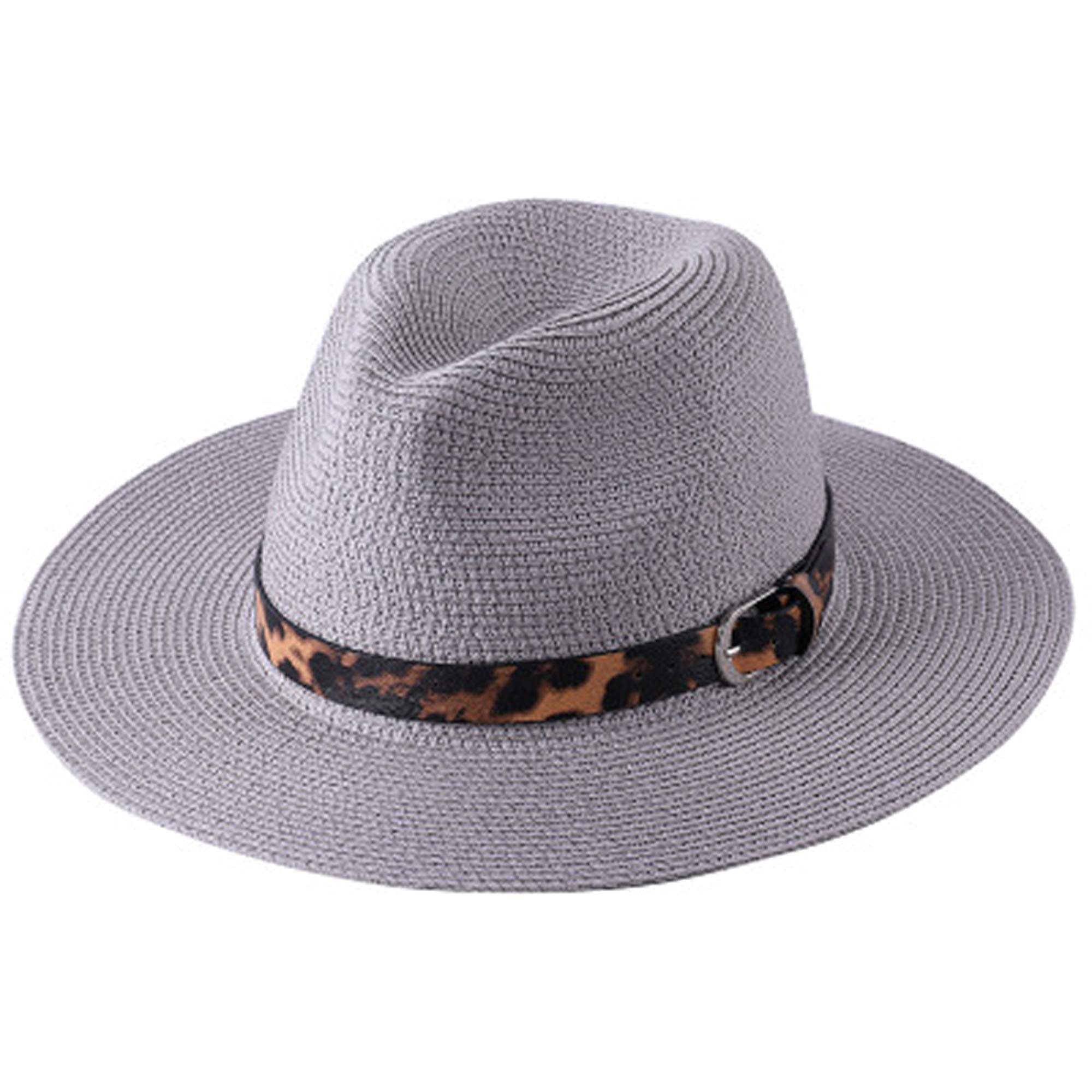 Gamble & Gunn Zwarte strohoed voor dames en heren, cowboyhoed met kralen, Zwart, one size
