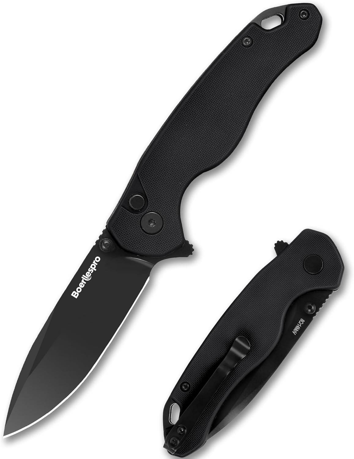 Pocket Knife – 2.99" 8Cr14MoV Steel Blade, G10 Handle | EDC Folding Knife with Pocket Clip, for Men & Women | Sharp for Camping, Fishing, Hunting, Tactical Use & Survival Hiking -Black