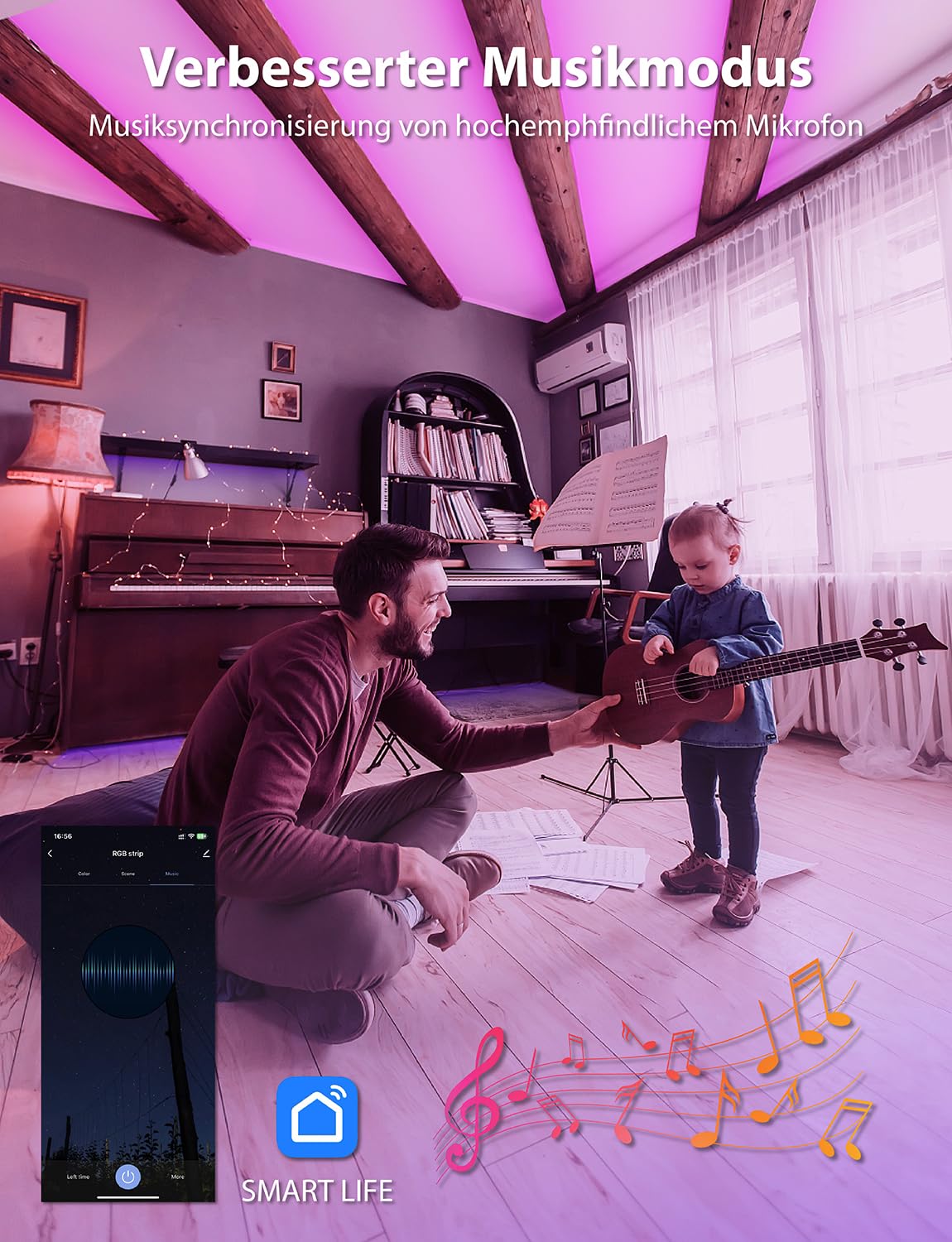 30M 2023 LED Lichtband RGB Strip Außen Bluetooth LED Streifen RF Fernbedienung Lichterschlauch Funktioniert mit Alexa & Google Assistant Wasserdicht IP65 Lichterkette App-Steuerung Musik-Sync