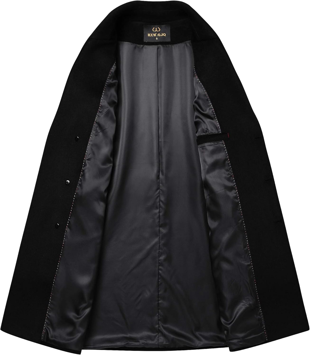 Men's Stylish Wool Blend Double Breasted Long Pea Coat