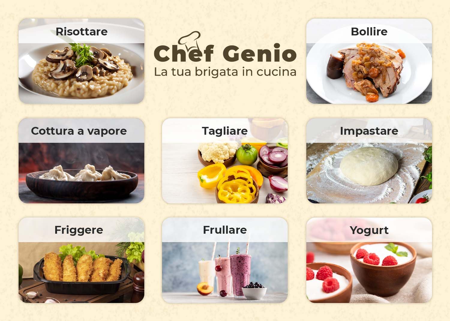 Necchi Robot da Cucina Chef Genio, Potenza Totale 1700 W, Velocità regolabile da 60 a 7000 rpm, Controllo temperatura da 37°C a 180°C, Bilancia integrata 5kg