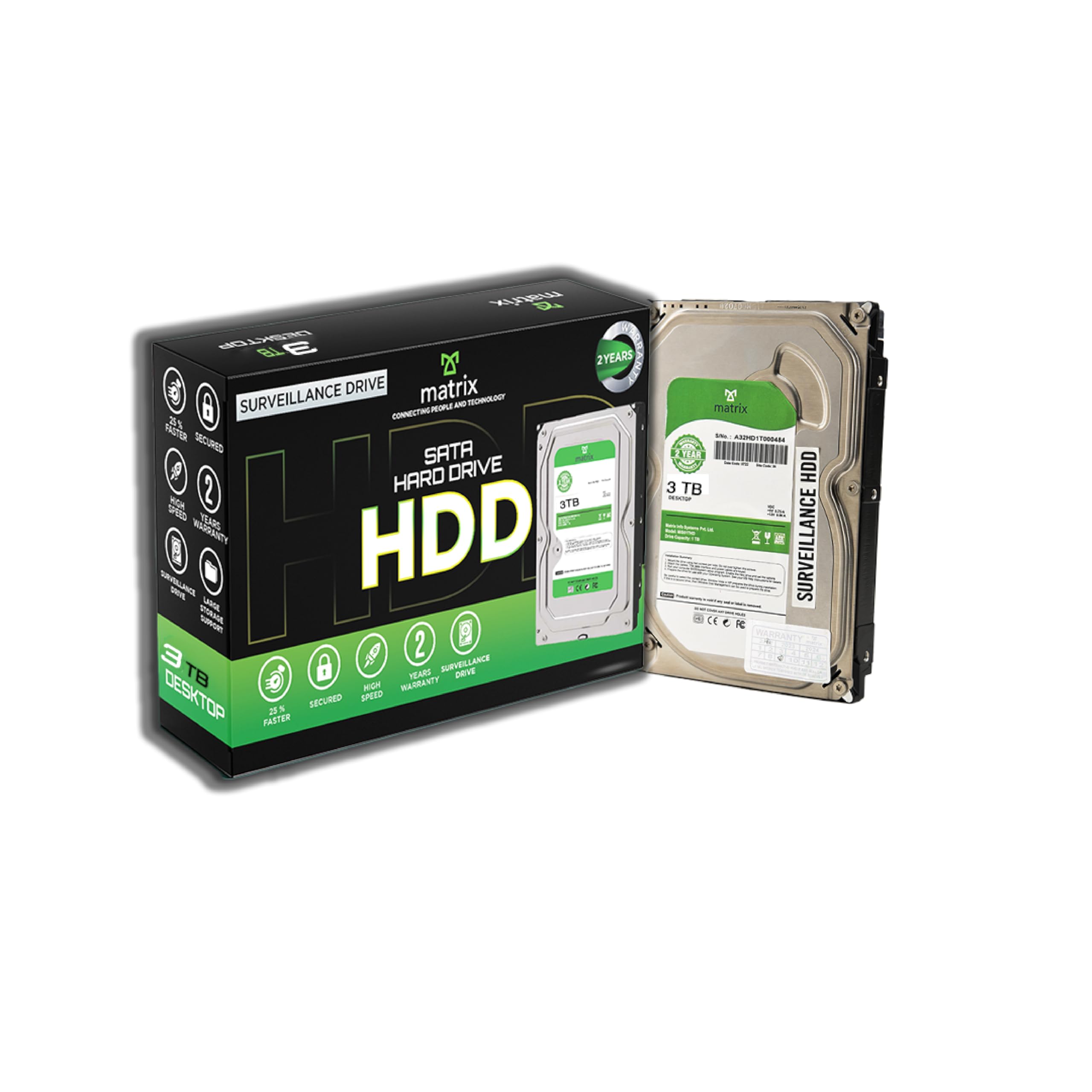 Matrix 3TB SATA Hard Drive for Desktop (HDD) 3.5 Inch SATA 6 GB/s 7200 RPM, 2 Year Warranty (B0CKBWWXVT) Amazon Price History, Amazon Price Tracker