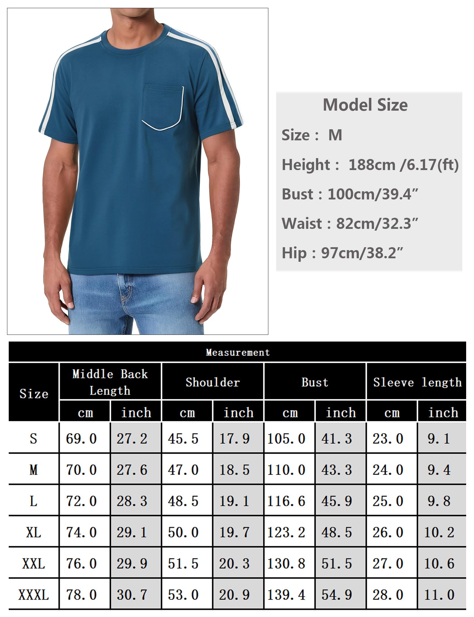 Camiseta de algodón para hombre, cuello redondo, manga corta, informal, verano, tops de corte regular, suave, transpirable, fácil de limpiar, para el tiempo libre y el día a día, S-3XL — view 6