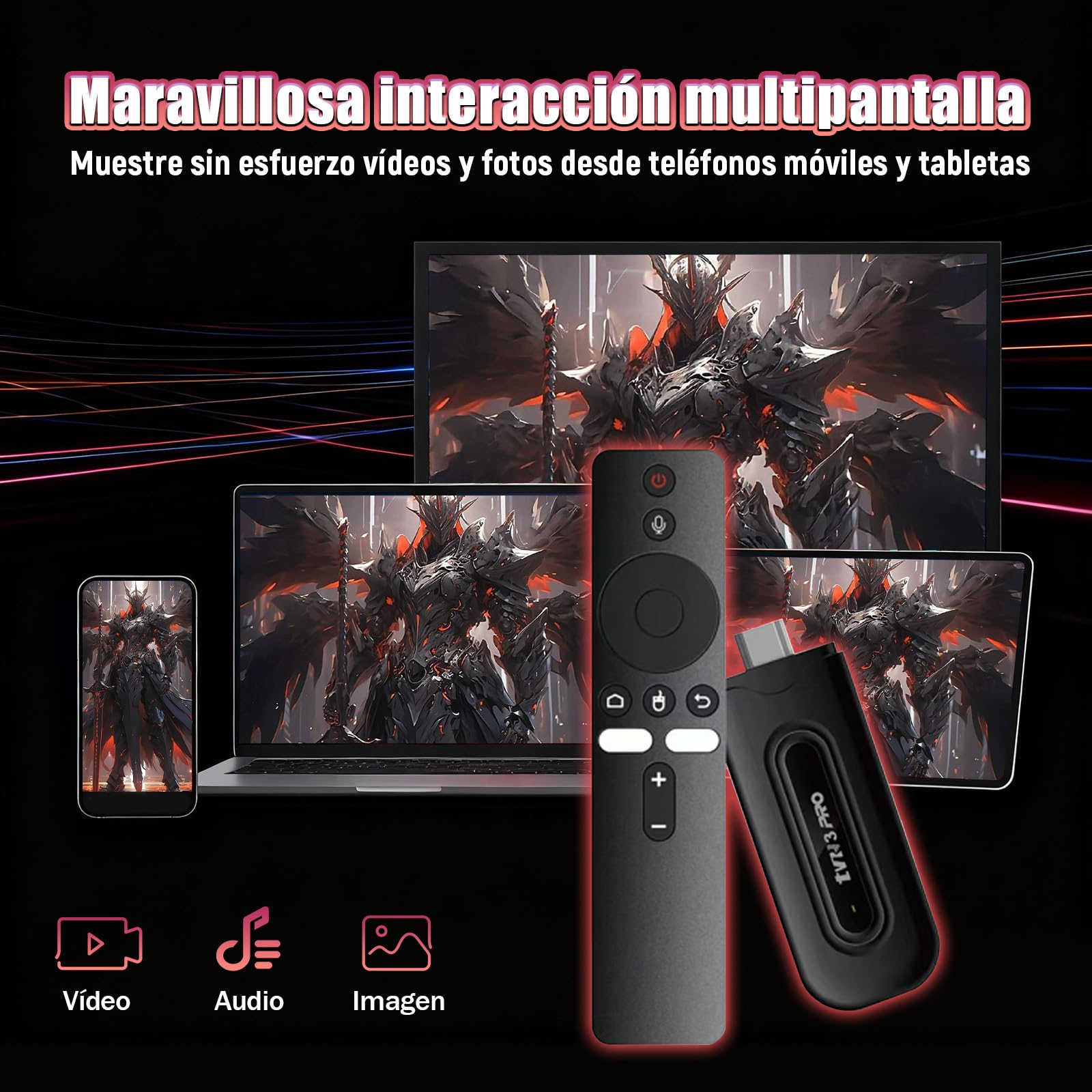 Android 16.0 TV3 Pro Android TV Stick TV Sticks con Mando a Distancia por Voz,2GB de RAM + 16GB de ROM,2,4G+5G WiFi & Bluetooth 5.4,H313 64 bits Quad Core Arm Cor-Tex A53 Smart TV Stick