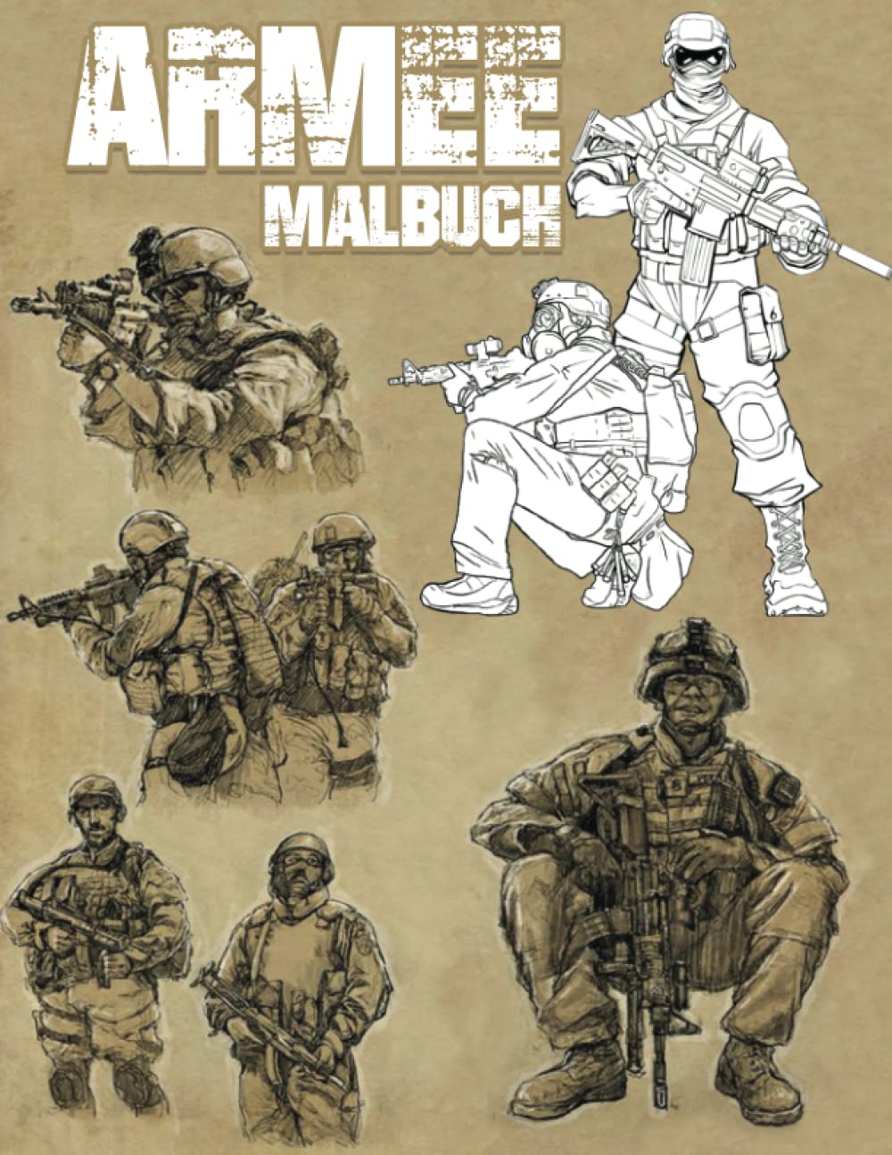 Militär Malbuch Für Erwachsene - 50 Detaillierte Motive Von Armee, Marine & Spezialkräften