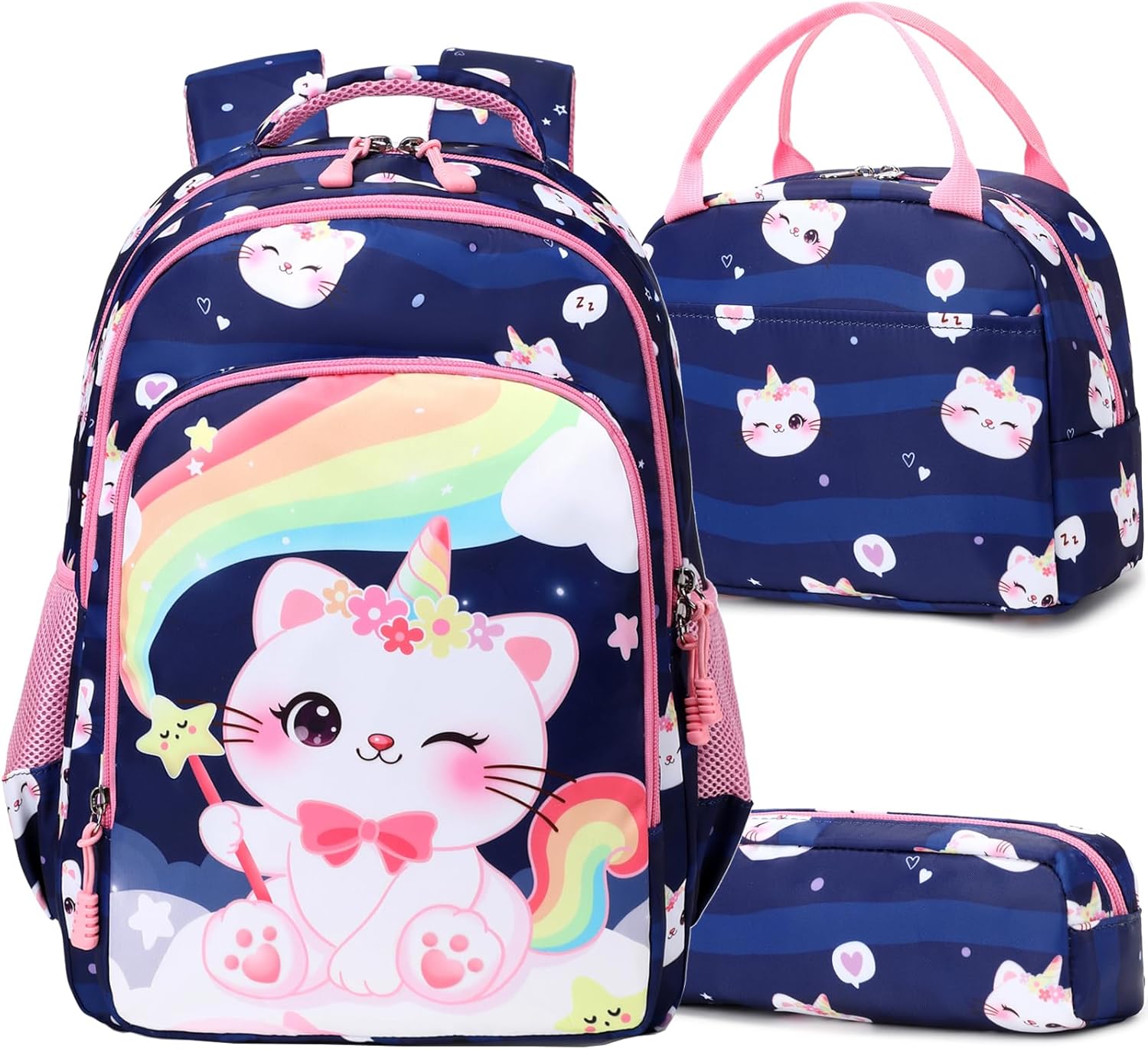 Girls Backpack for Elementary Kids School Bookbag Set Cute Unicorn Backpacks for Girls Water Resistant