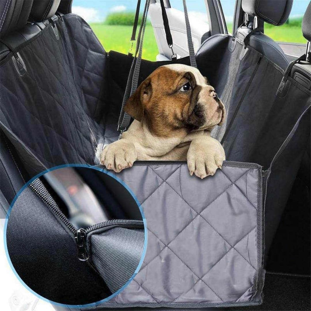 Couverture pour chien pour banquette arrière de voiture – Protection de coffre, siège imperméable pour chien avec protection latérale, couverture de voiture antidérapante, laisse pour chien,