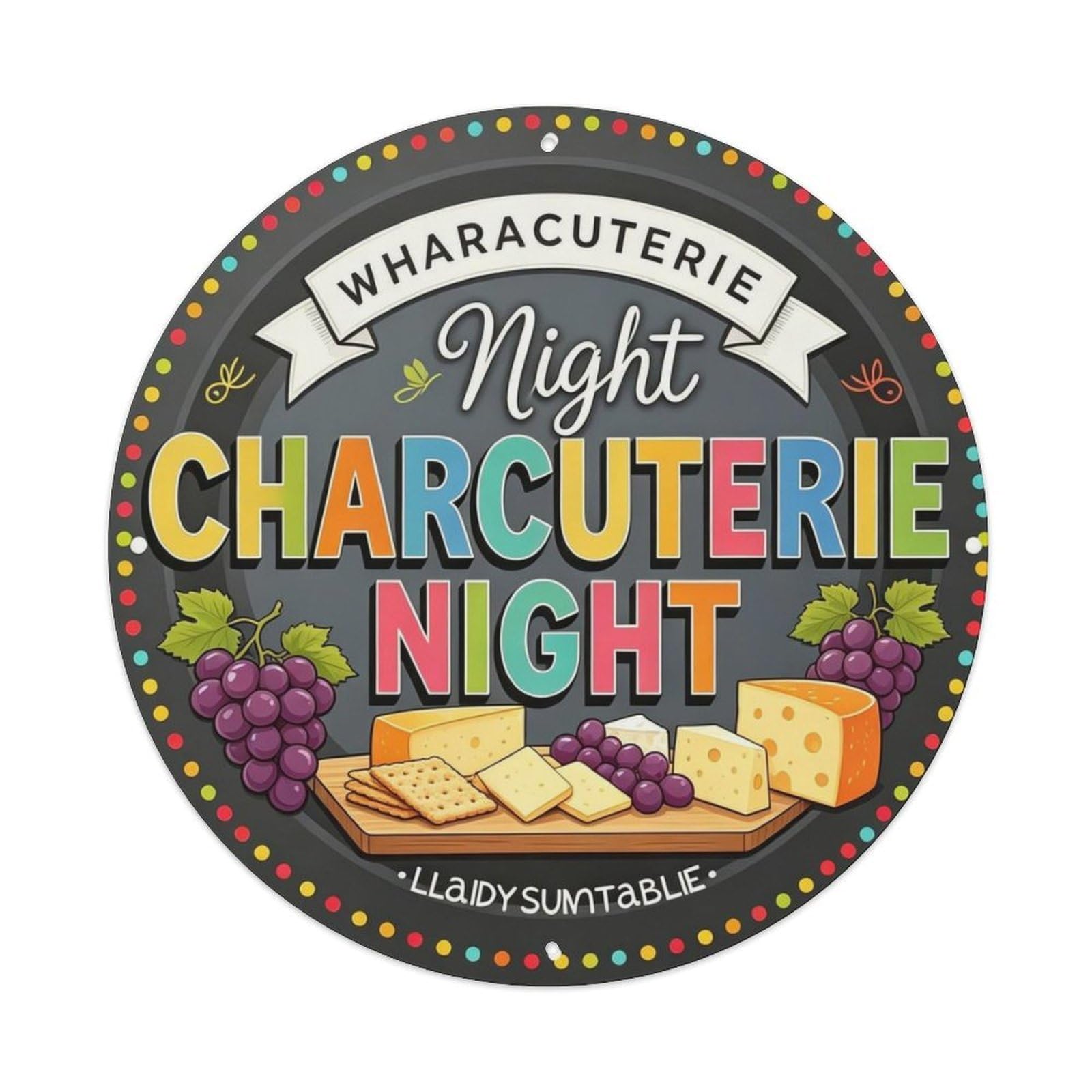 Charcuterie Night Gourmet Metal Tin Sign Plaque