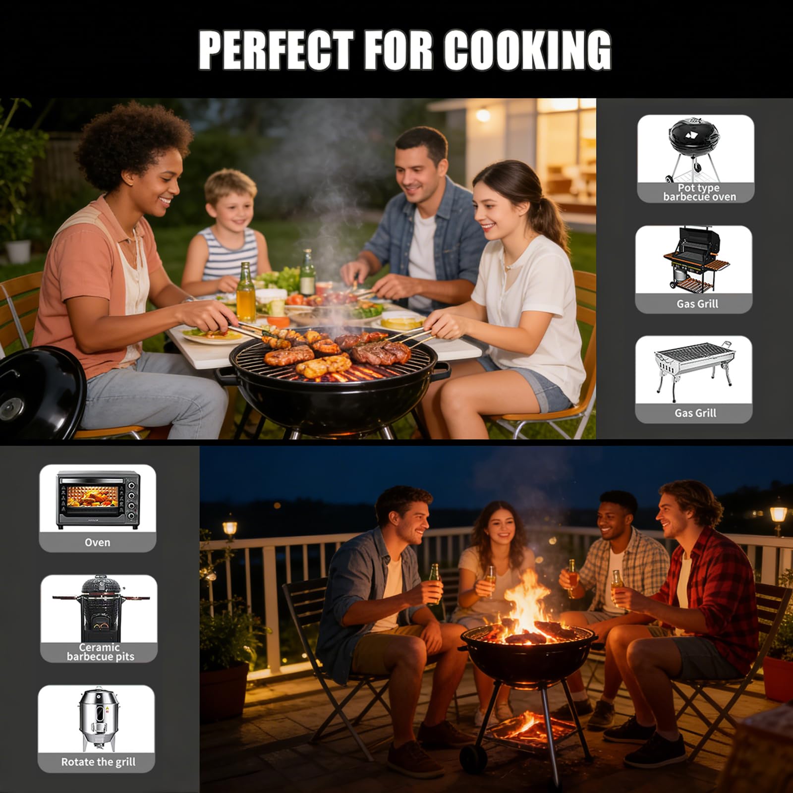 ANTELA Fleischthermometer Kabellos Bluetooth 5.3, 2 Packs | 200M Reichweite, LCD Anzeige, Alarmfunktion, Für Ofen, BBQ, Grill, Raucher, APP-Steuerung