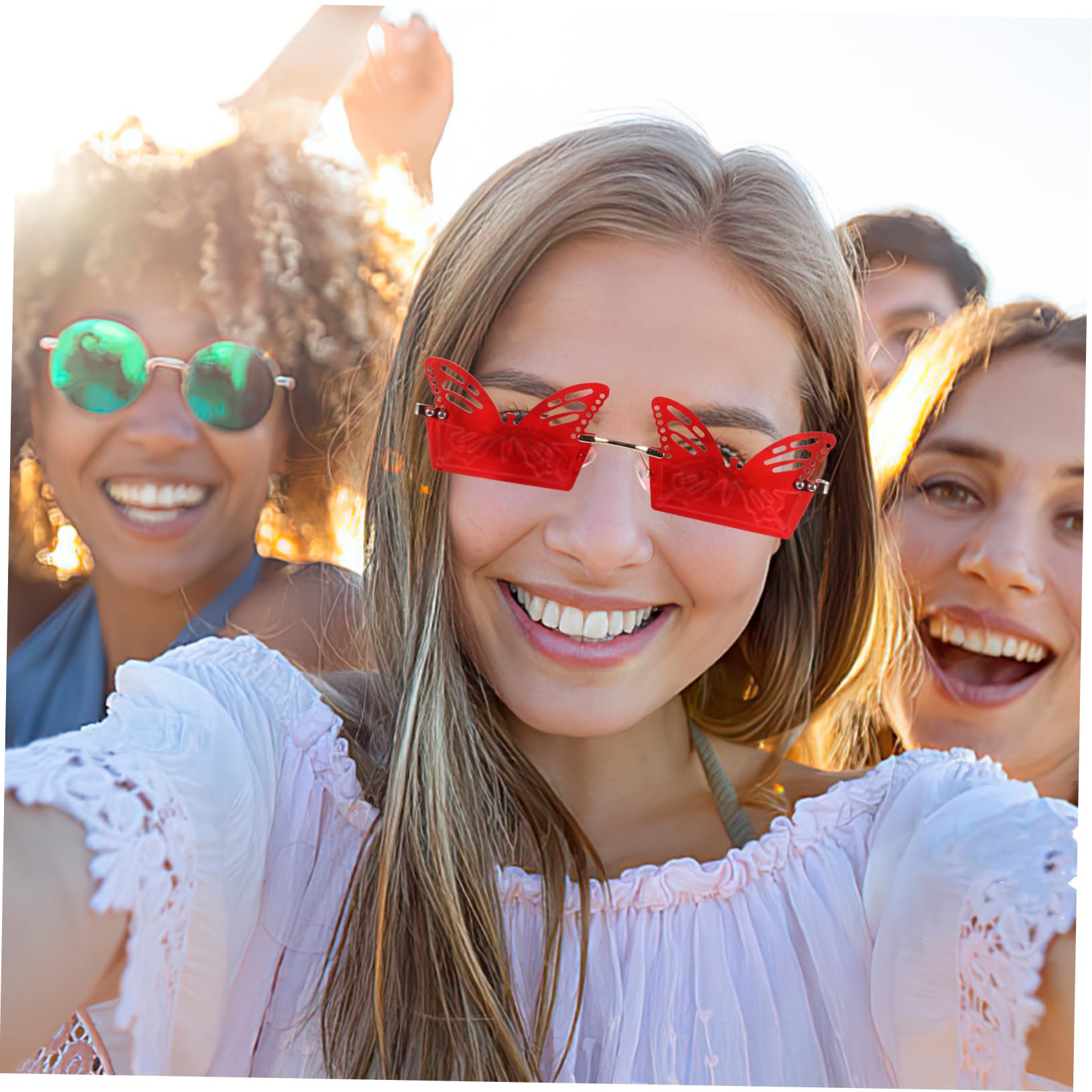 5paare Sonnenbrillen Mit Schmetterlingsdesign Für Partys Kreative Foto-requisiten Für Damen Leichte Und Sichere Materialien Für Festliche Anlässe