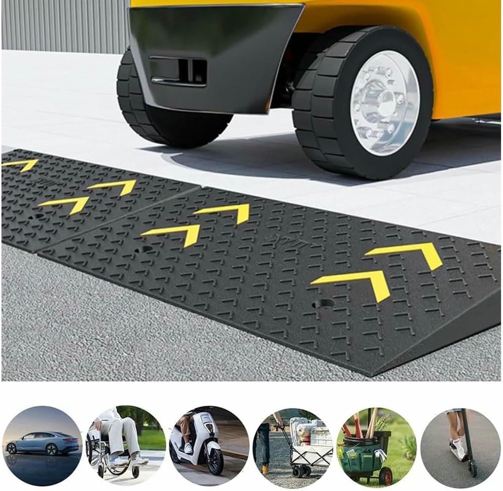 Rampa del Borde De Goma, 5.5 "Rampa del Umbral De Carga Pesada, Rampas De Pendiente del Coche para Silla De Ruedas, Camión, Motocicleta, Muelle De Carga