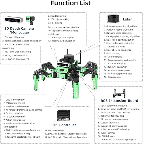 Miniatura 3 de HIWONDER JetHexa - Kit de robot hexápodo para ROS Jetson Nano AI Vision cámara monocular programable inteligente robot clasificación de color,