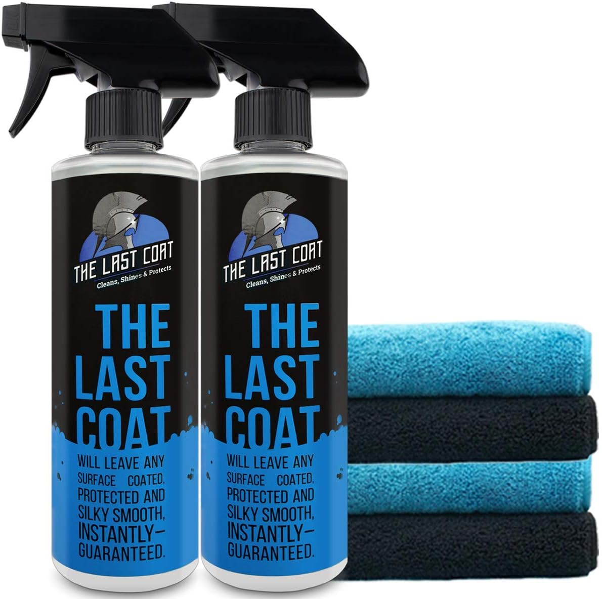 The Last Coat (TLC): Car Polish w/ Microfiber Towels - 16oz - Fast-Acting Spray Formula - DIY for Professional Shine - Can Protect Surfaces for Up to 6 Months - Multi-Surface Solution - Double Kit