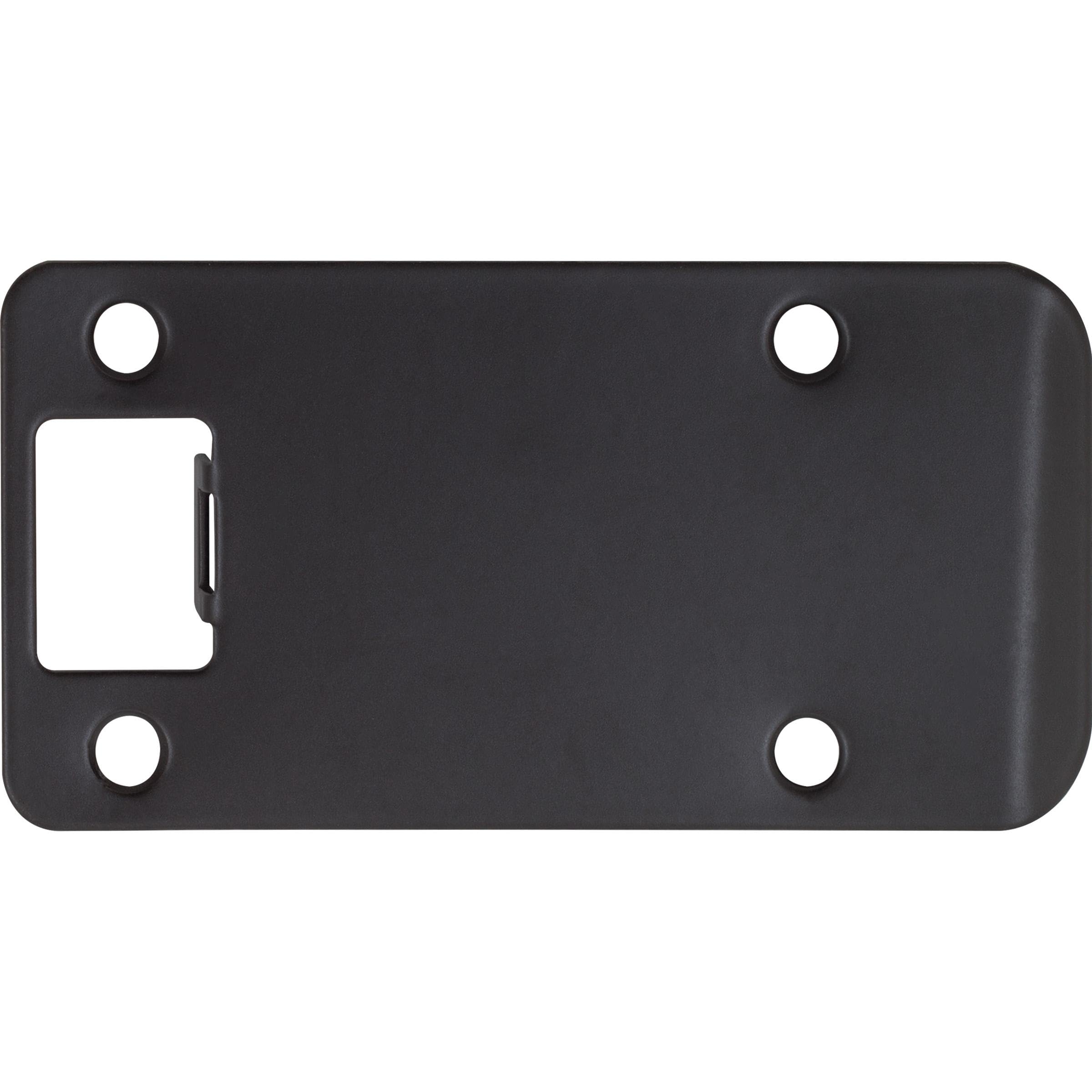 Stone Harbor Hardware Matte Black Round Corner Extended Lip Strike Plate, 2-1/4" X 4", (4-1/2" Overall Length),
