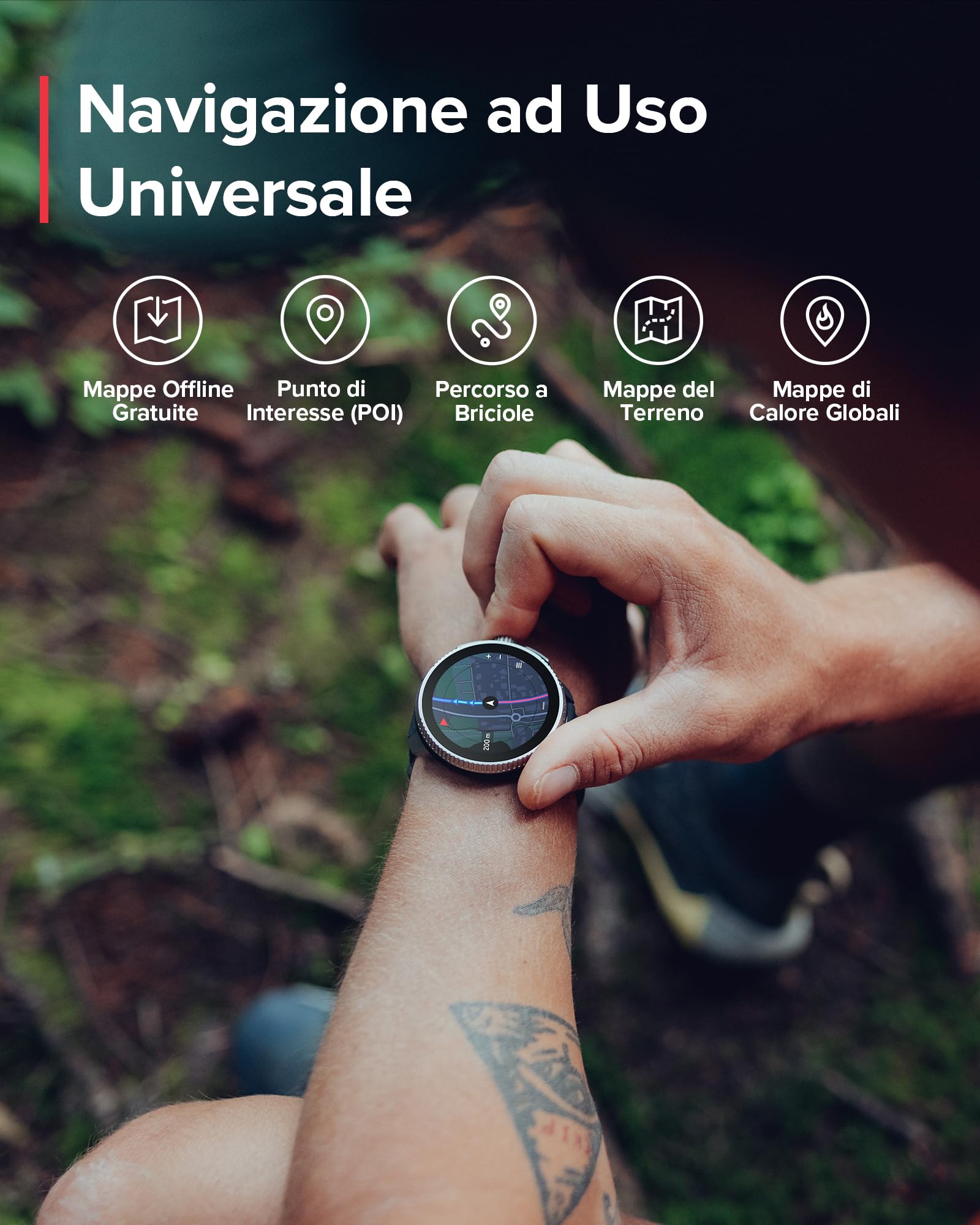 SUUNTO Race Orologio Sportivo Digitale Uomo, GPS Running Activity Tracker, Bi-Band GNSS, Offline Map, AMOLED Touch Schermo, Smartwatch Cardiofrequenzimetro Altimetro, 95+ Sports, Autonomia 26 Giorni