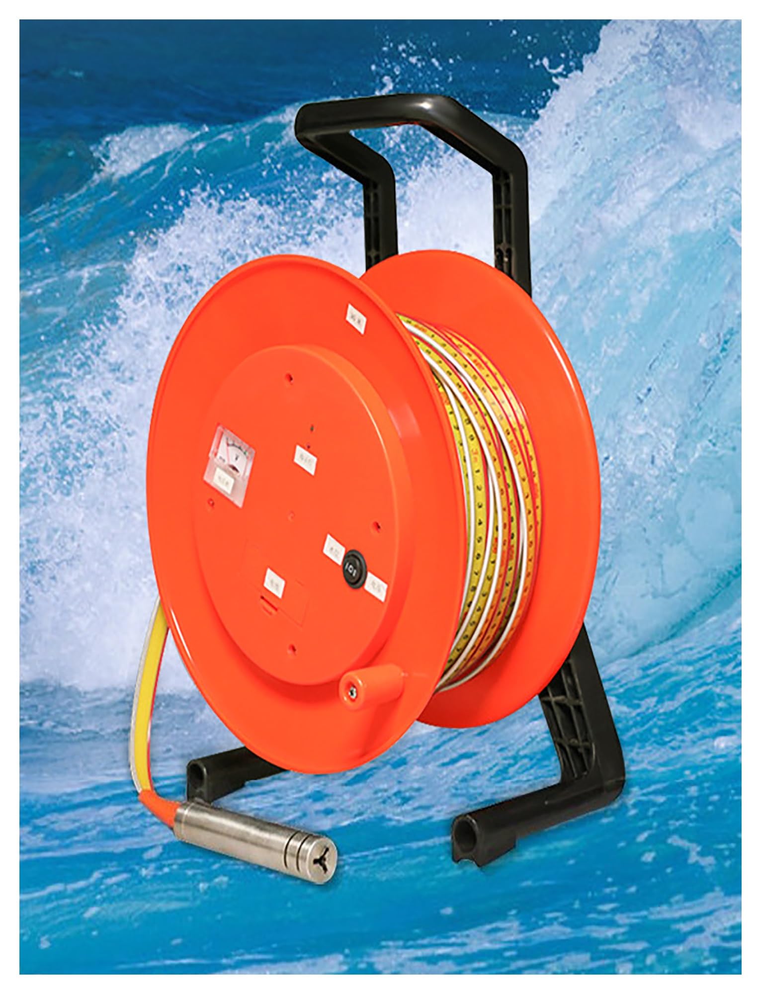Medidor de nivel de agua con regla de acero for pozos profundos de 10 a 50 metros, sonda de profundidad, medidor de nivel de agua con regla de acero.(65.6ft/20meter)