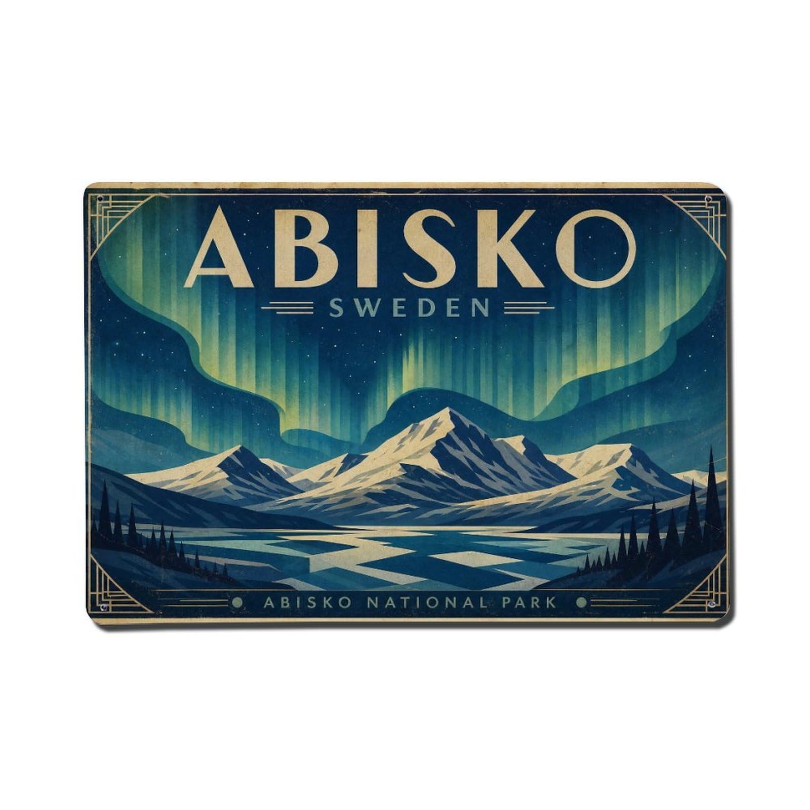Travel Retro Sweden Abisko Metal Tin Sign