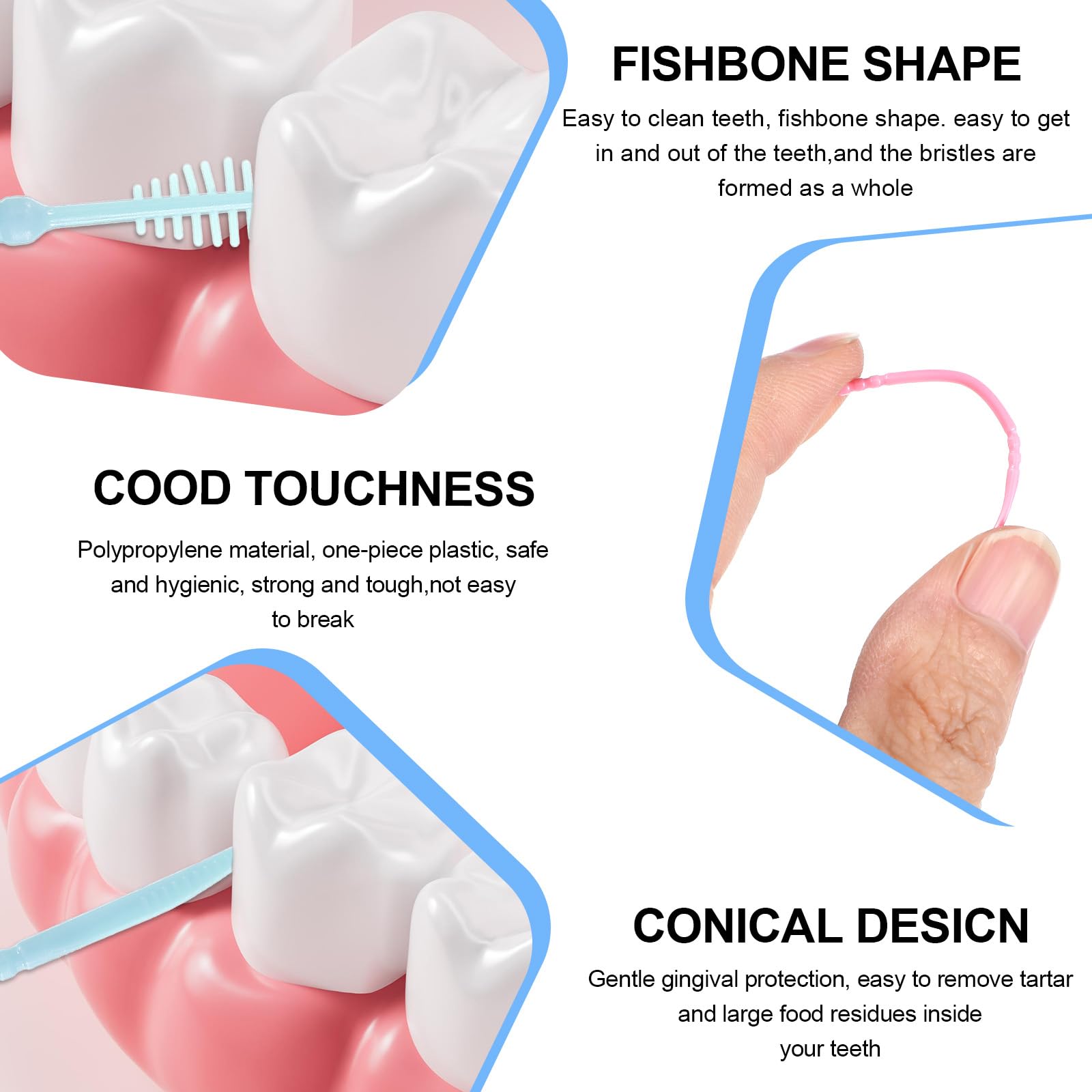 Cure dents plastique double tête fil dentaire brosse interdentaire portable boîte 240 pièces