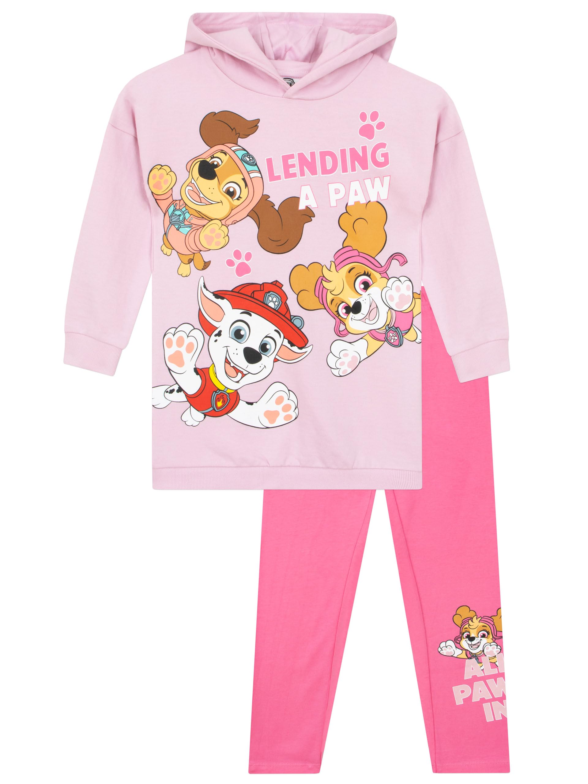 Paw Patrol Girls Pink Outfit | Hoodie And Leggings Set | Outfits 7-8 Years