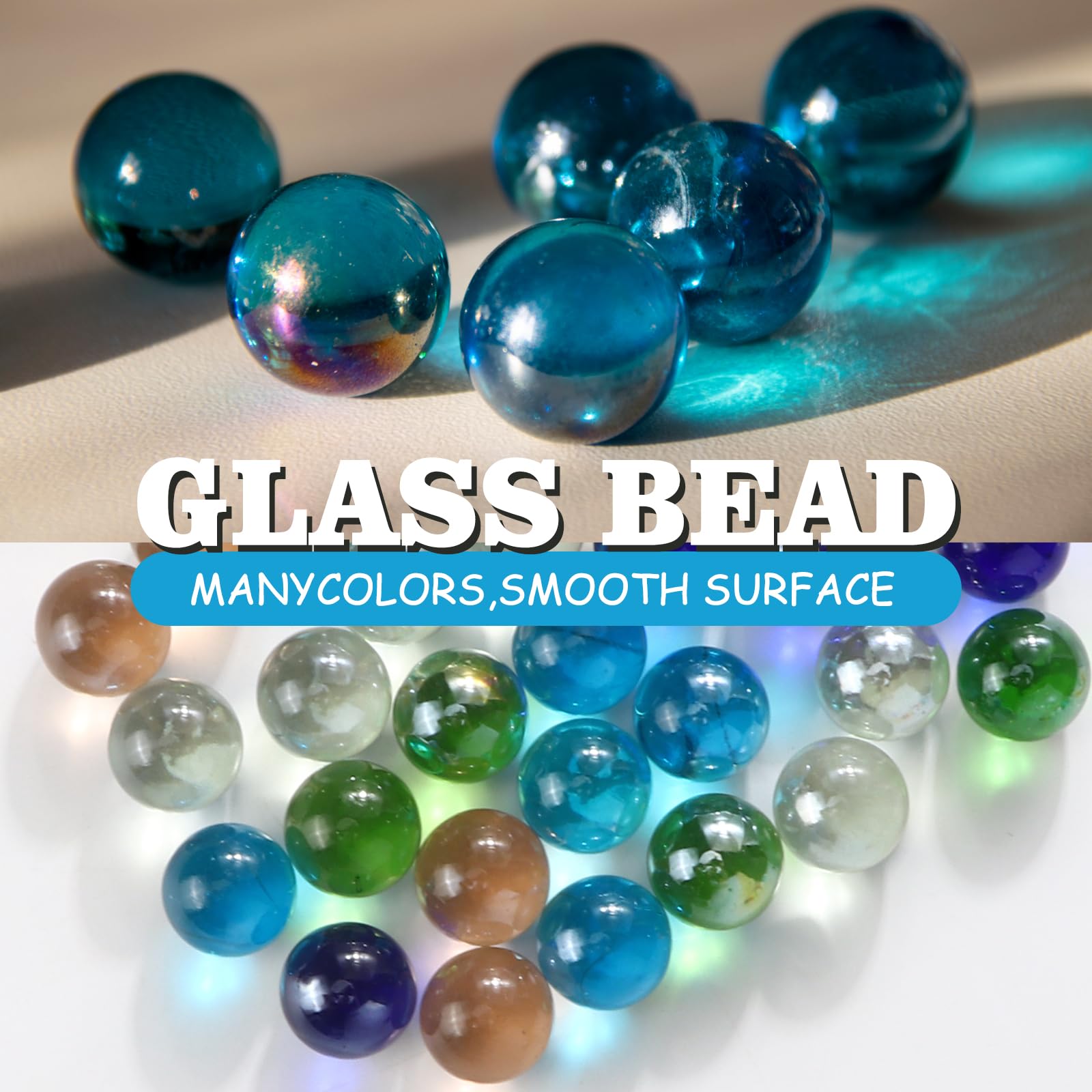 100 Piezas Coloridas Canicas de Cristal, para Juegos de Carreras de Canicas, Bricolaje y Decoración del Hogar