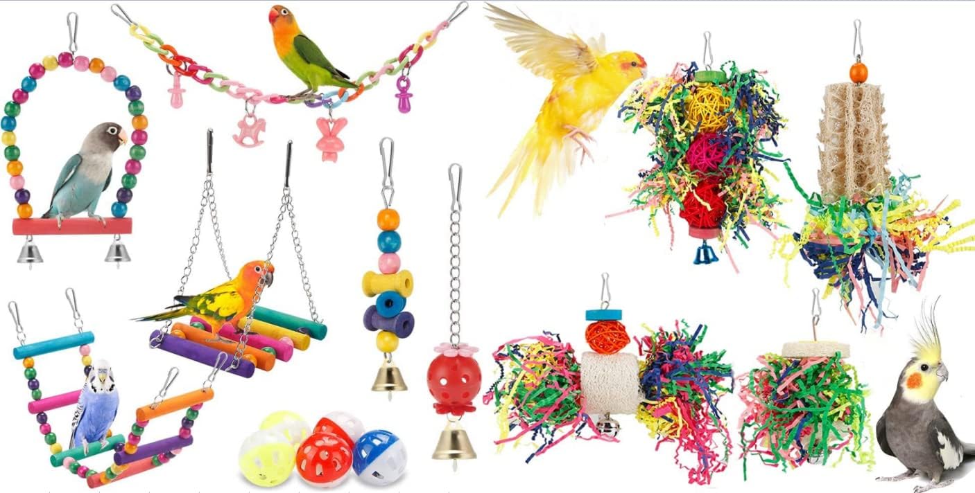 lovyoCoCo Bird Toys Bird Shredding Foraging Toys Parakeet