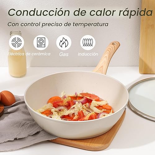 Miniatura 7 de Juego de 16 piezas de ollas y sartenes antiadherentes, juego de utensilios de cocina antiadherentes con juego de cocina