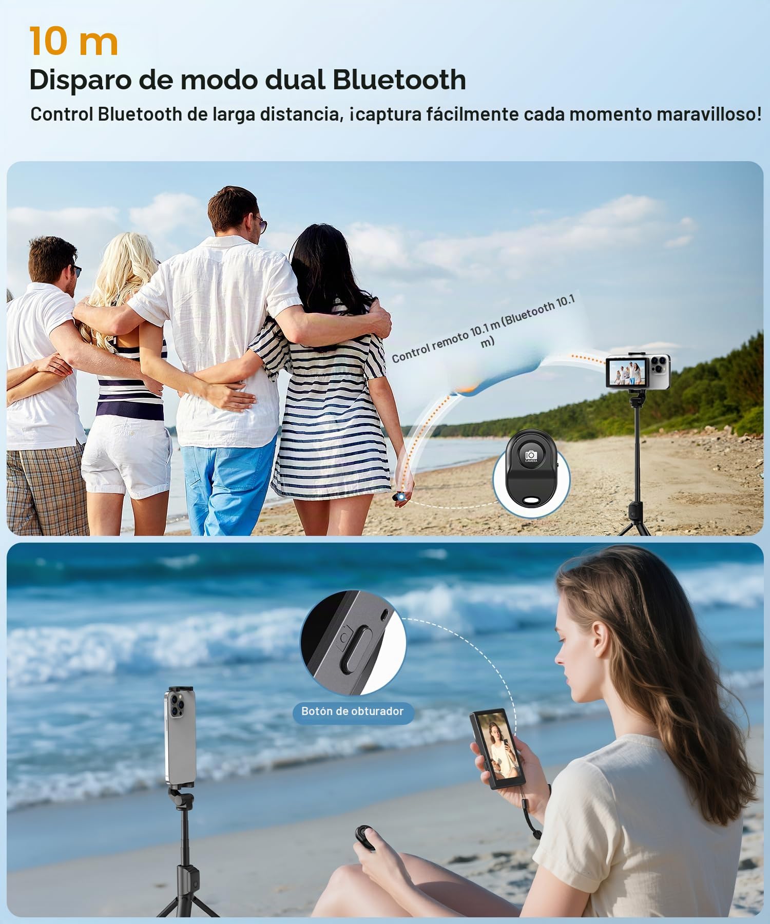 Monitor de teléfono para vlog y selfie, Axrye 1080P inalámbrico con cámara trasera de fijación magnética, altavoz incorporado y control remoto compatible con iOS, Android, YouTube, TikTok