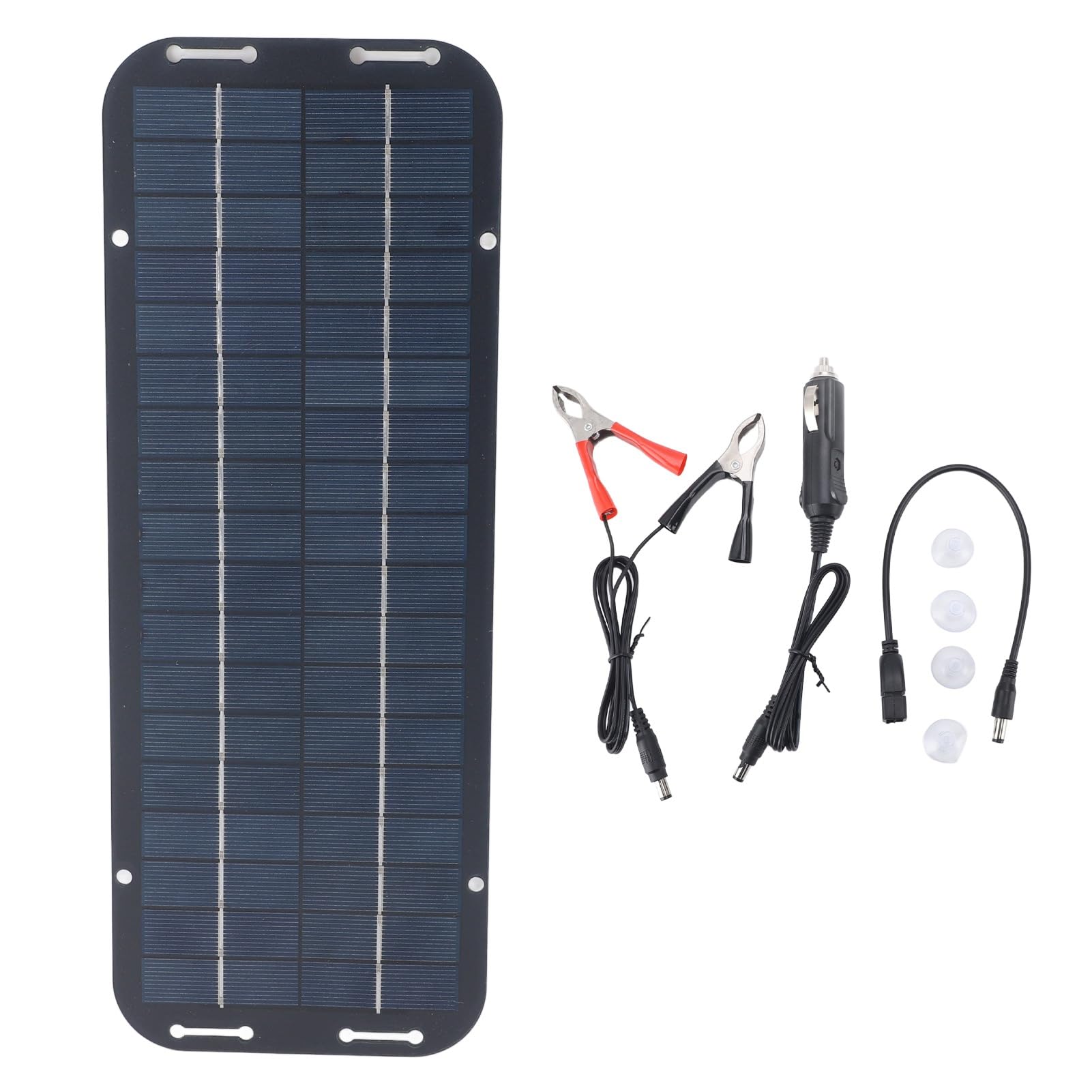 ソーラーチャージャー ソーラーパネル充電器 屋外充電器 12V 5W 自動充電 ポータブル 高効率変換 RV・バイク用