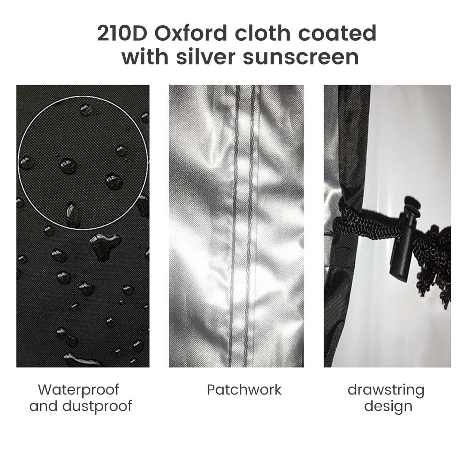 Pokrowce na grilla, wytrzymały, wodoodporny pokrowiec na grilla, 210D Oxford Fabric, wytrzymały, odporny na kurz, odporny na działanie gazów