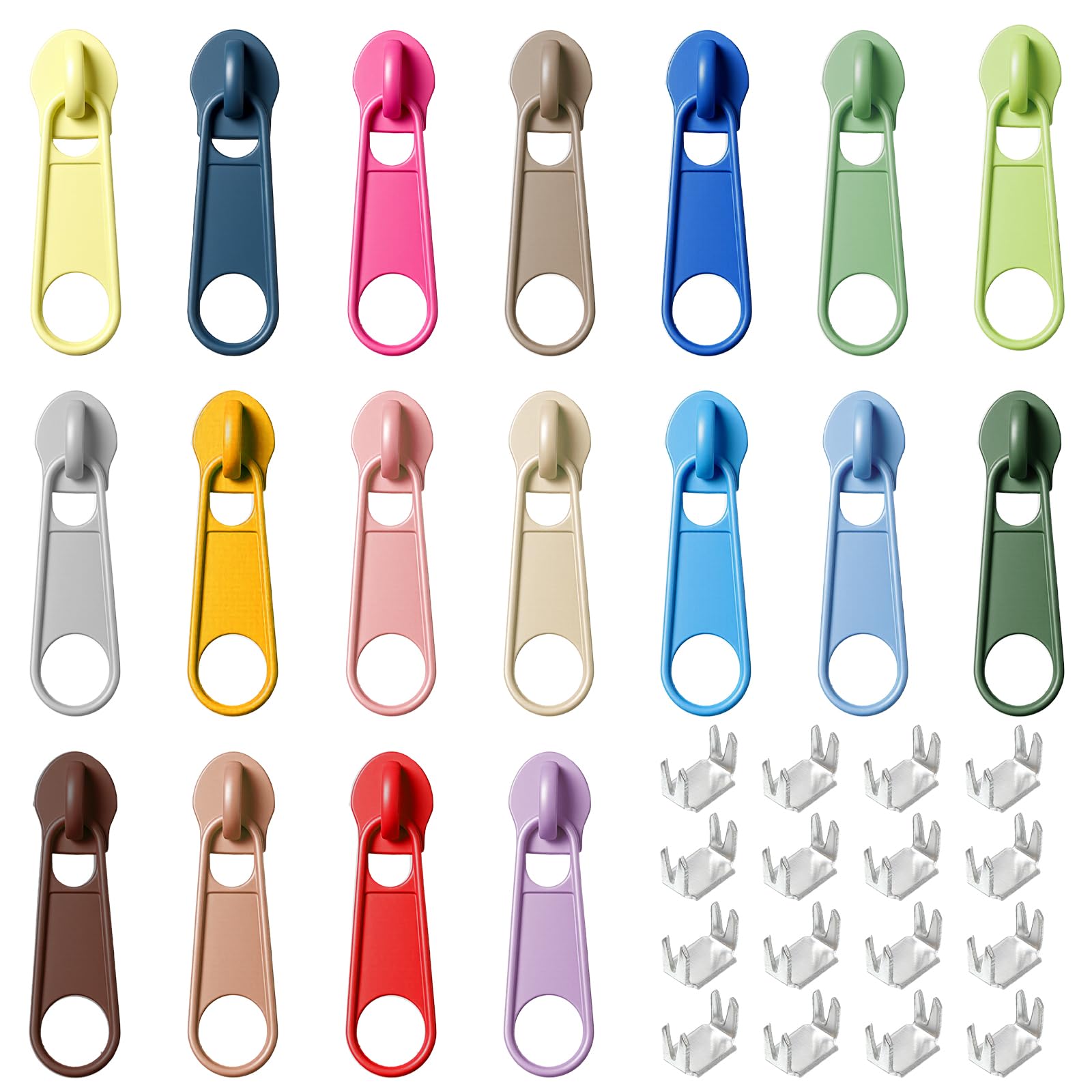 Photo 1 of 100 PCS Zipper Repair Kit #3 Universal- 50PCS Stops & 50 PCS Metal Zipper Slider Replacement, Fix Zip On for Repairing Coats, Jackets, Purses(Random Color)